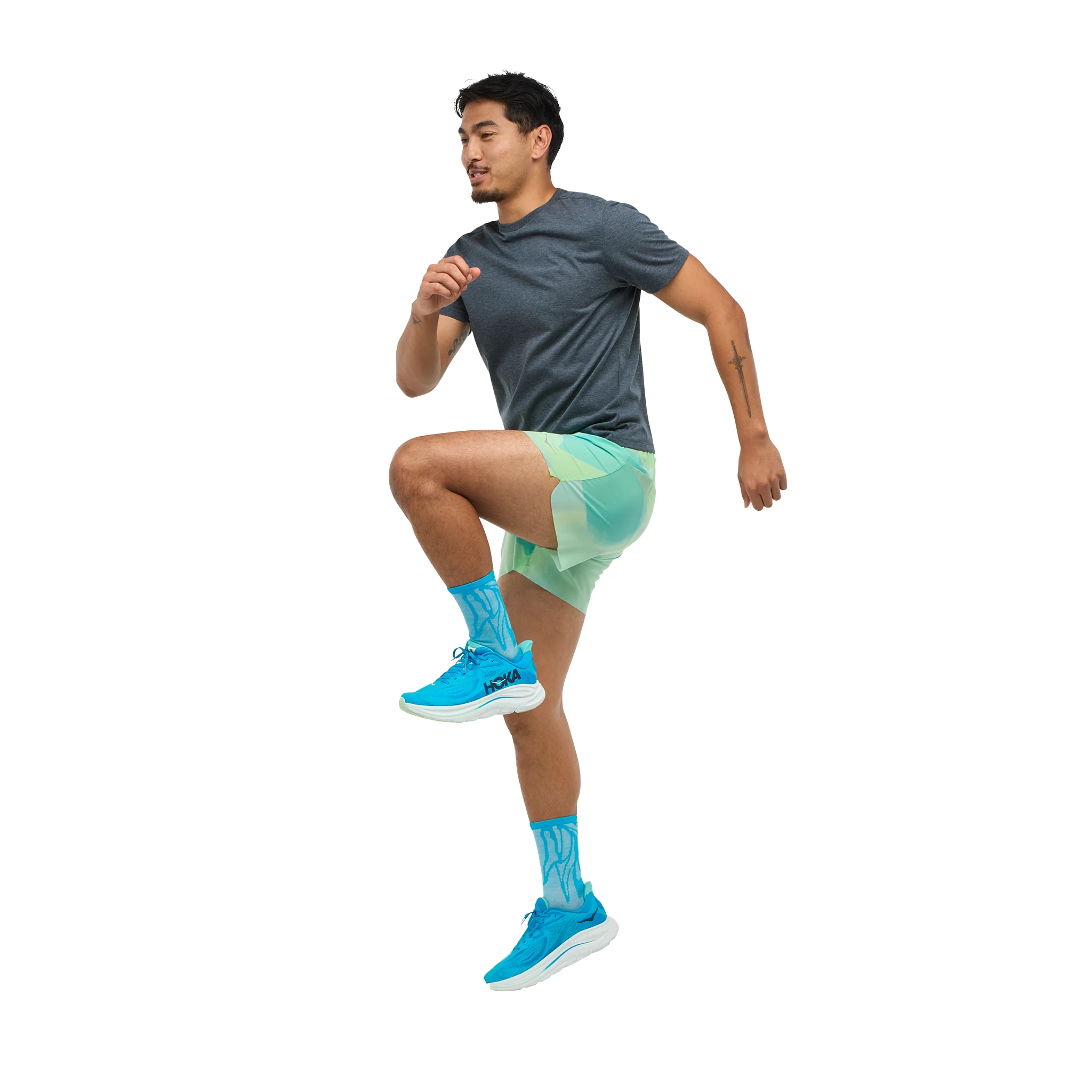 Hoka Mens Glide 5" Short with Brief - Tart Apple Mist - Image 4