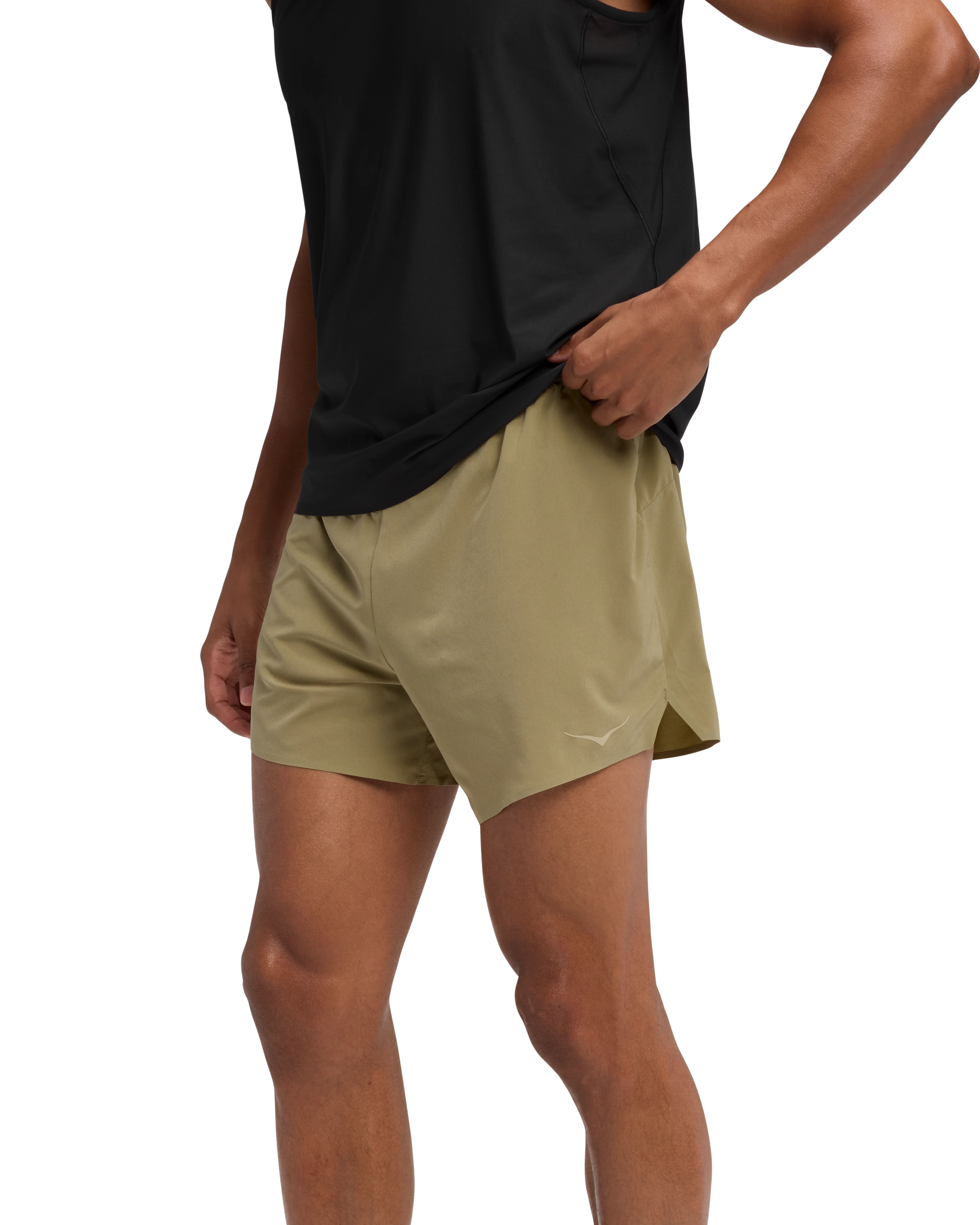 Hoka Mens Glide 5" Short with Brief - Wild Mushroom