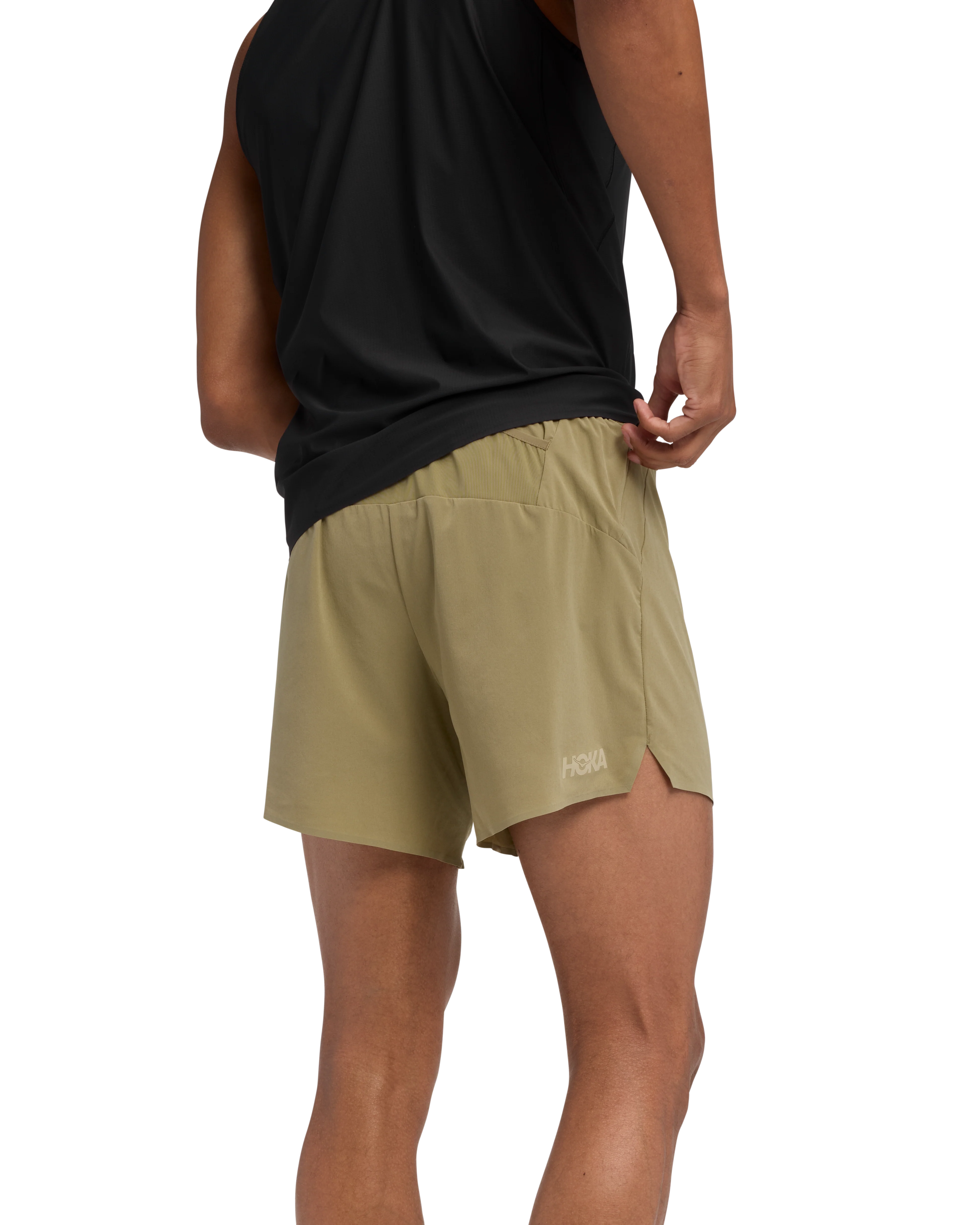 Hoka Mens Glide 5" Short with Brief - Wild Mushroom - Image 2