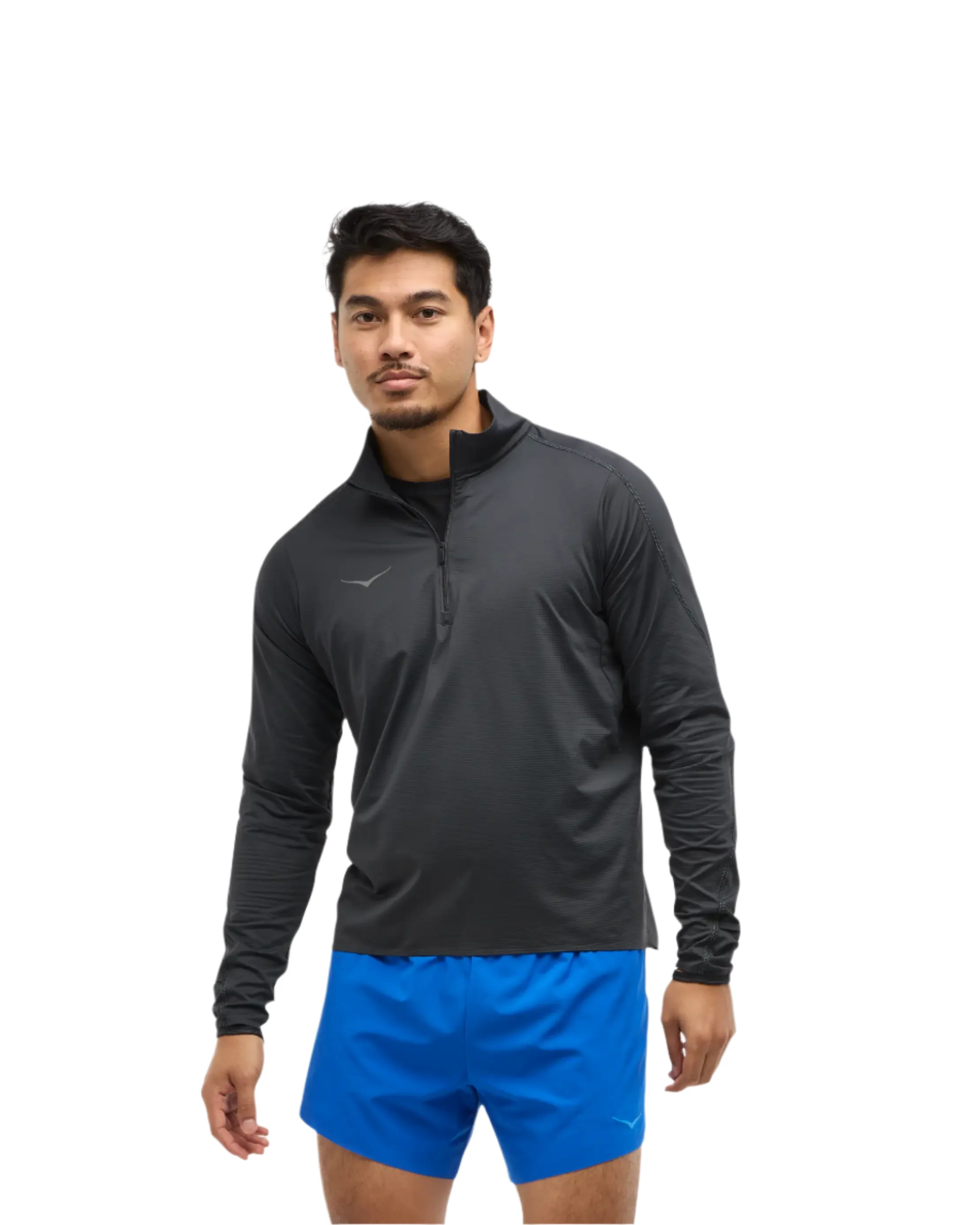 Hoka Mens Glidetech Quarter Zip - Black - Image 3