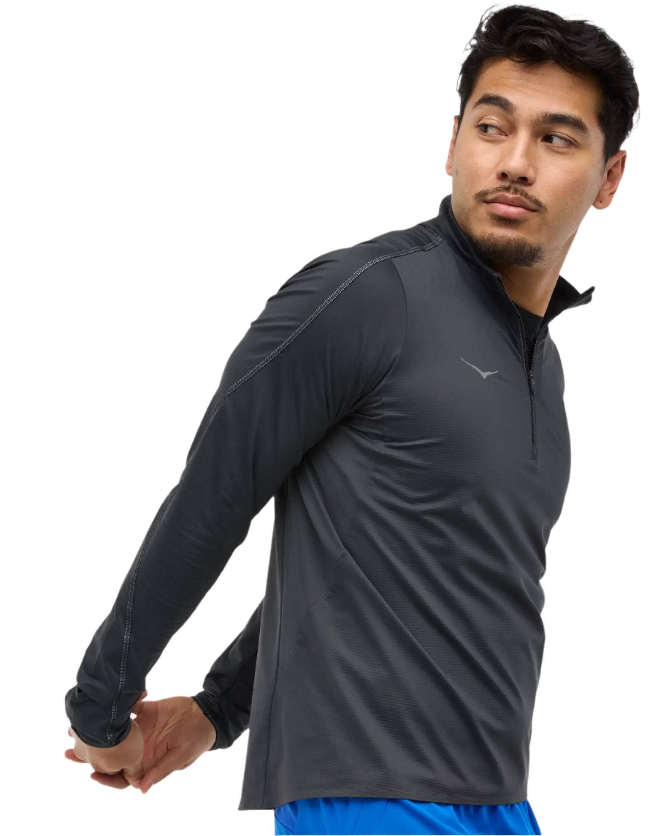 Hoka Mens Glidetech Quarter Zip - Black - Image 5