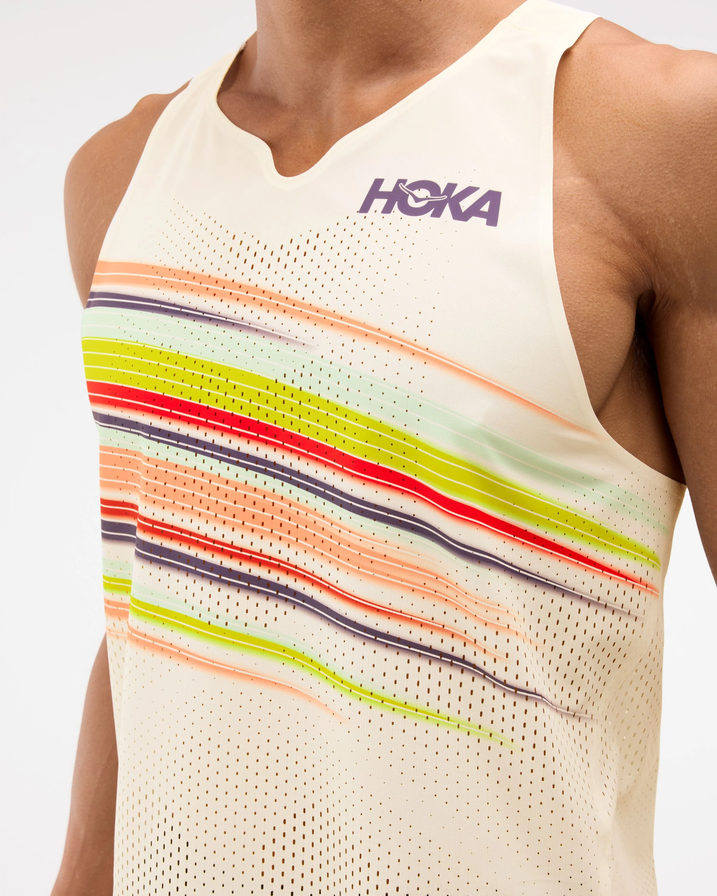 Hoka Mens Race Day Singlet - Alabaster Flare - SS26 - Image 3