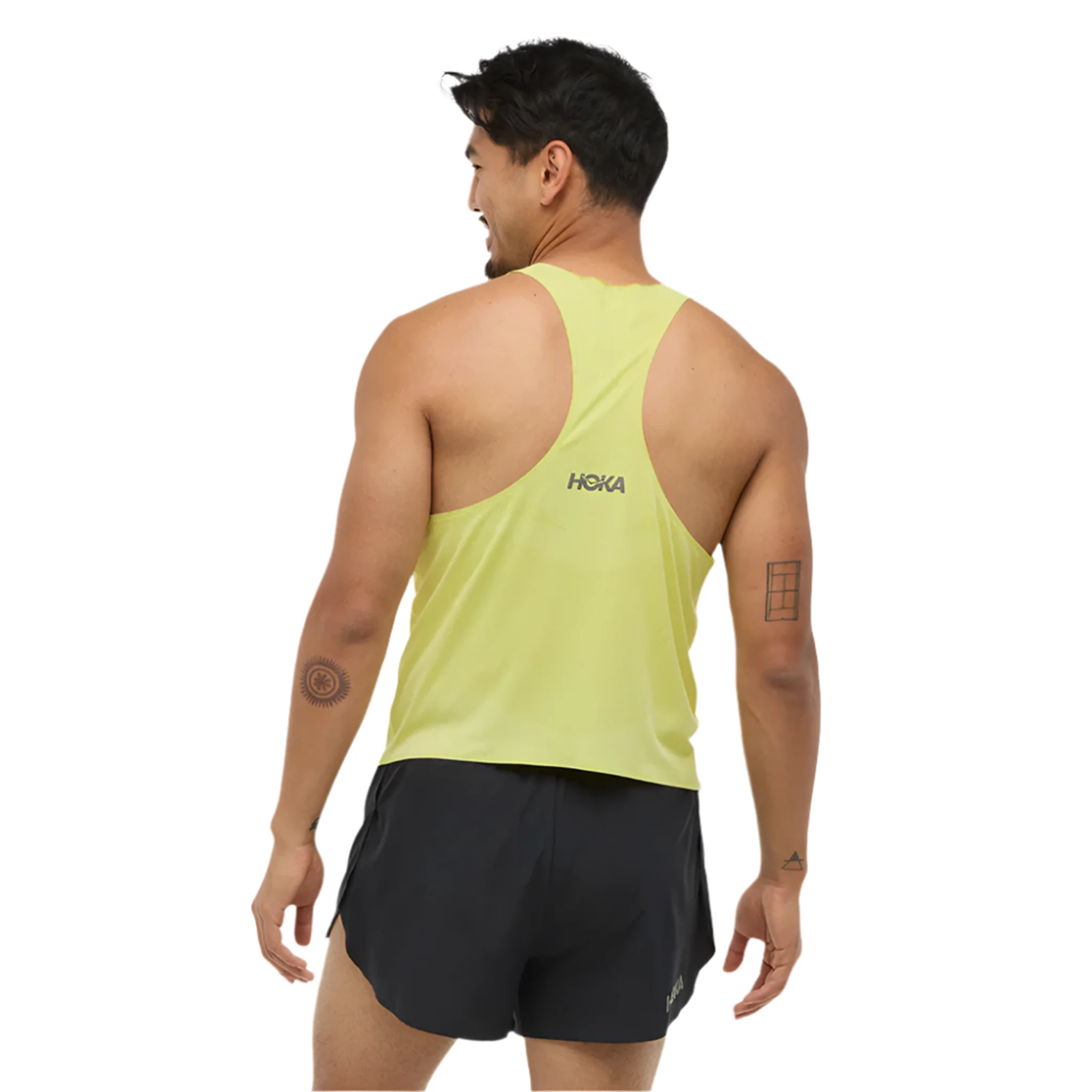 Hoka Mens Race Day Singlet - Hoka Citrus - Image 4