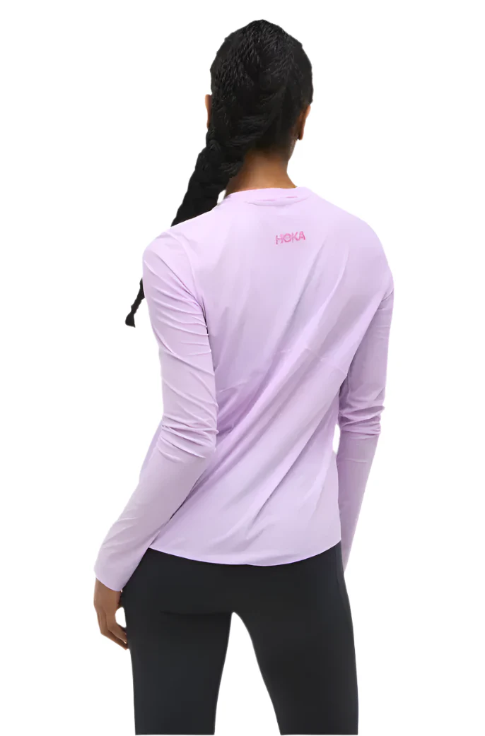 Hoka Womens Airolite Run Long Sleeve - Aster Flower - Image 4