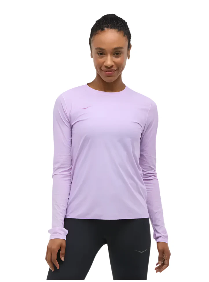 Hoka Womens Airolite Run Long Sleeve - Aster Flower - Image 7
