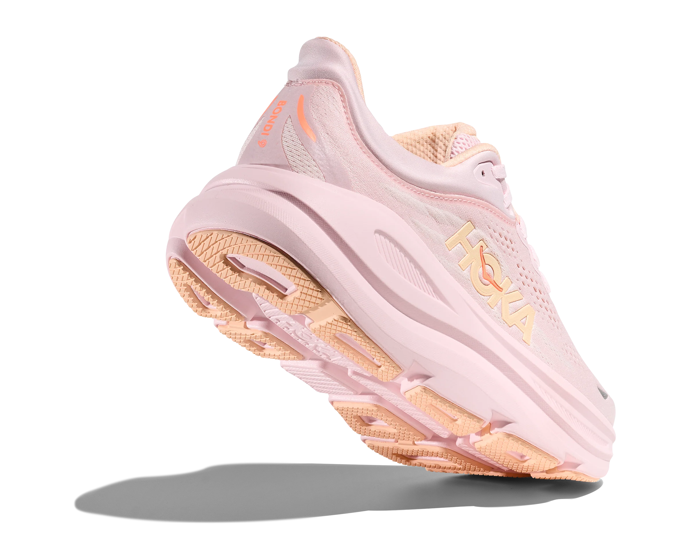 Hoka Womens Bondi 9 - Lilac Cream/Tangerine Glow - Neutral - SS26 - Image 3