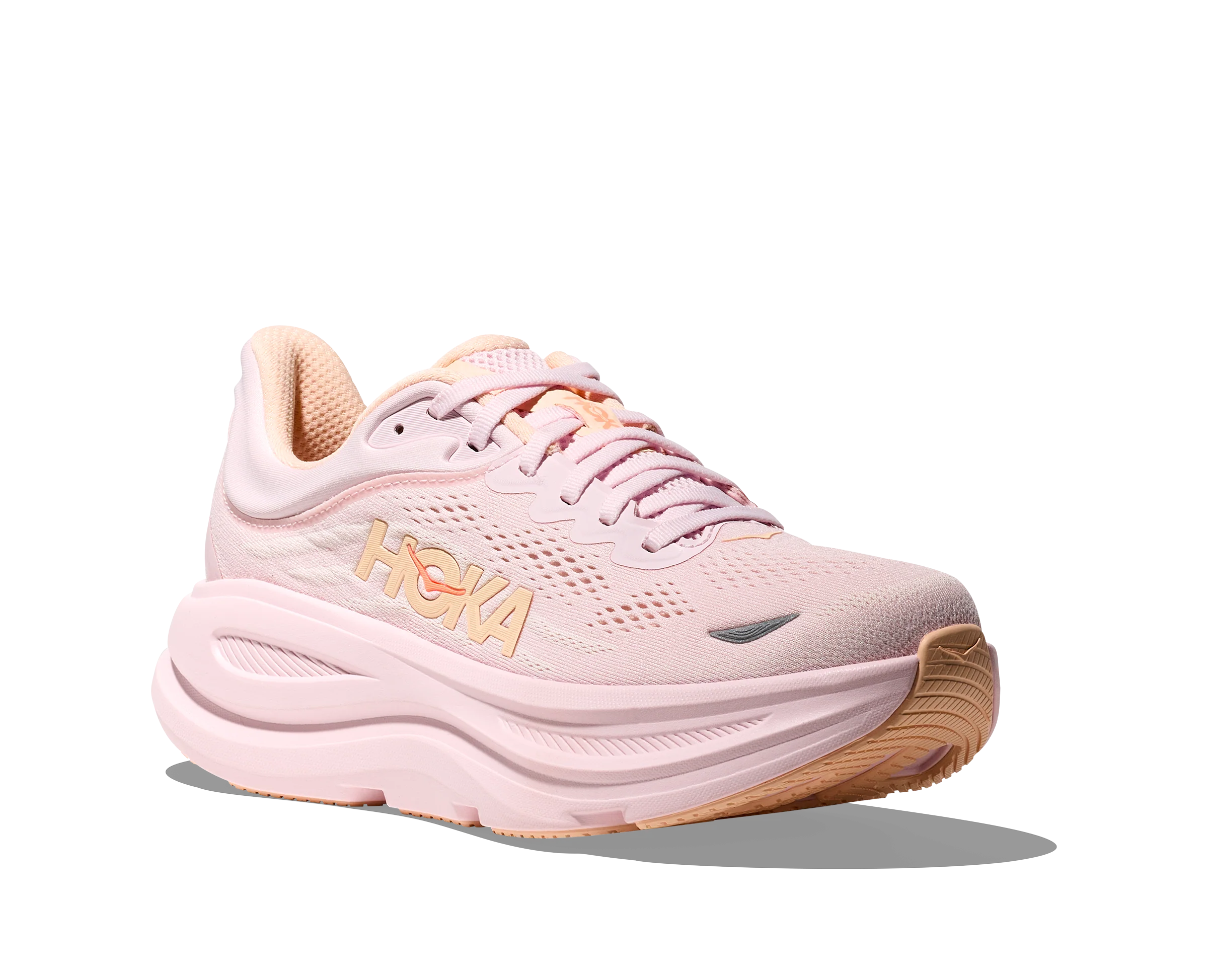 Hoka Womens Bondi 9 - Lilac Cream/Tangerine Glow - Neutral - SS26 - Image 7