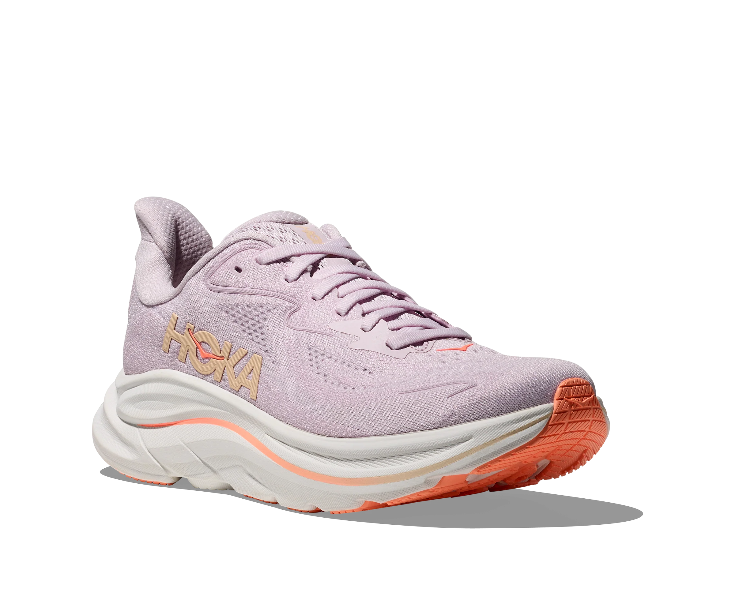 Hoka Womens Clifton 10 - Lilac Cream/Tangerine Glow - Neutral - SS26 - Image 6