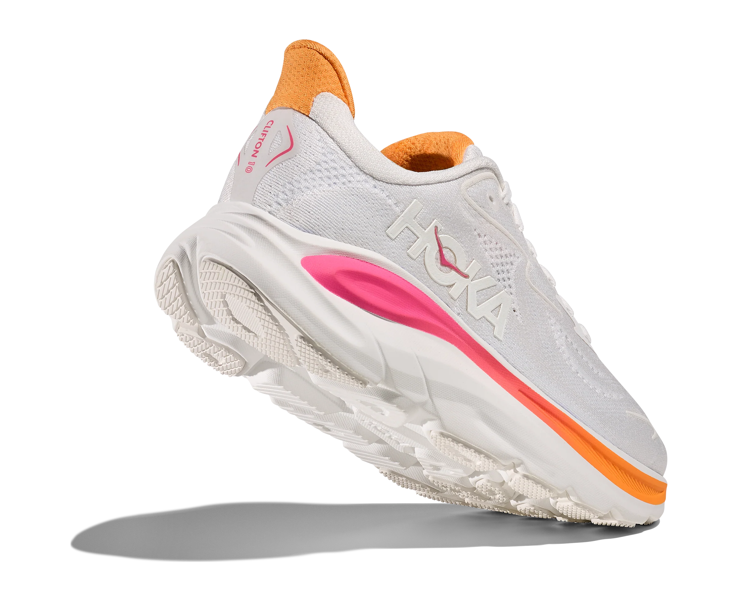 Hoka Womens Clifton 10 - White/Electric Rose - Neutral - SS25 - Image 5