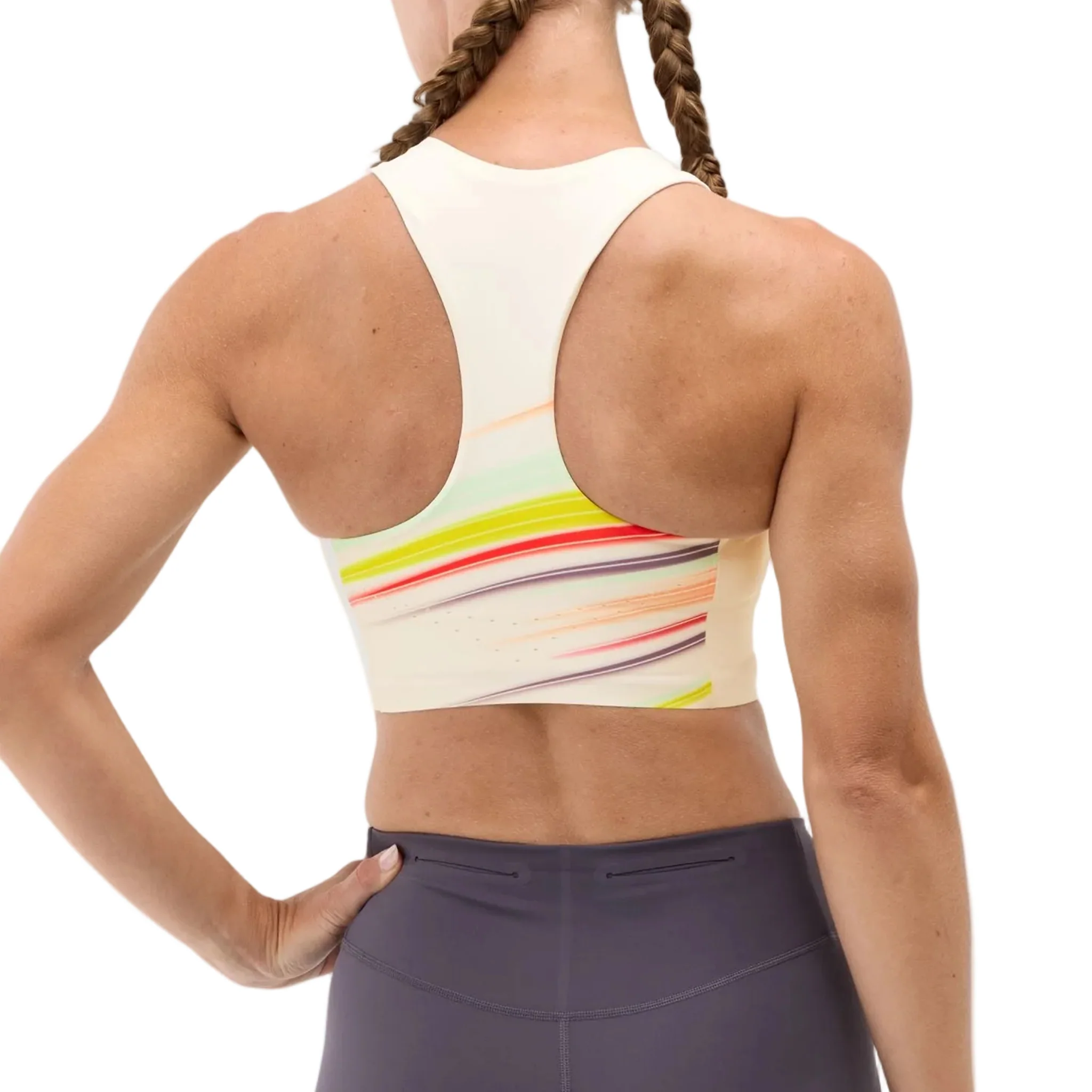 Hoka Womens Race Day Crop Bra - Alabaster Flare - SS26 - Image 2