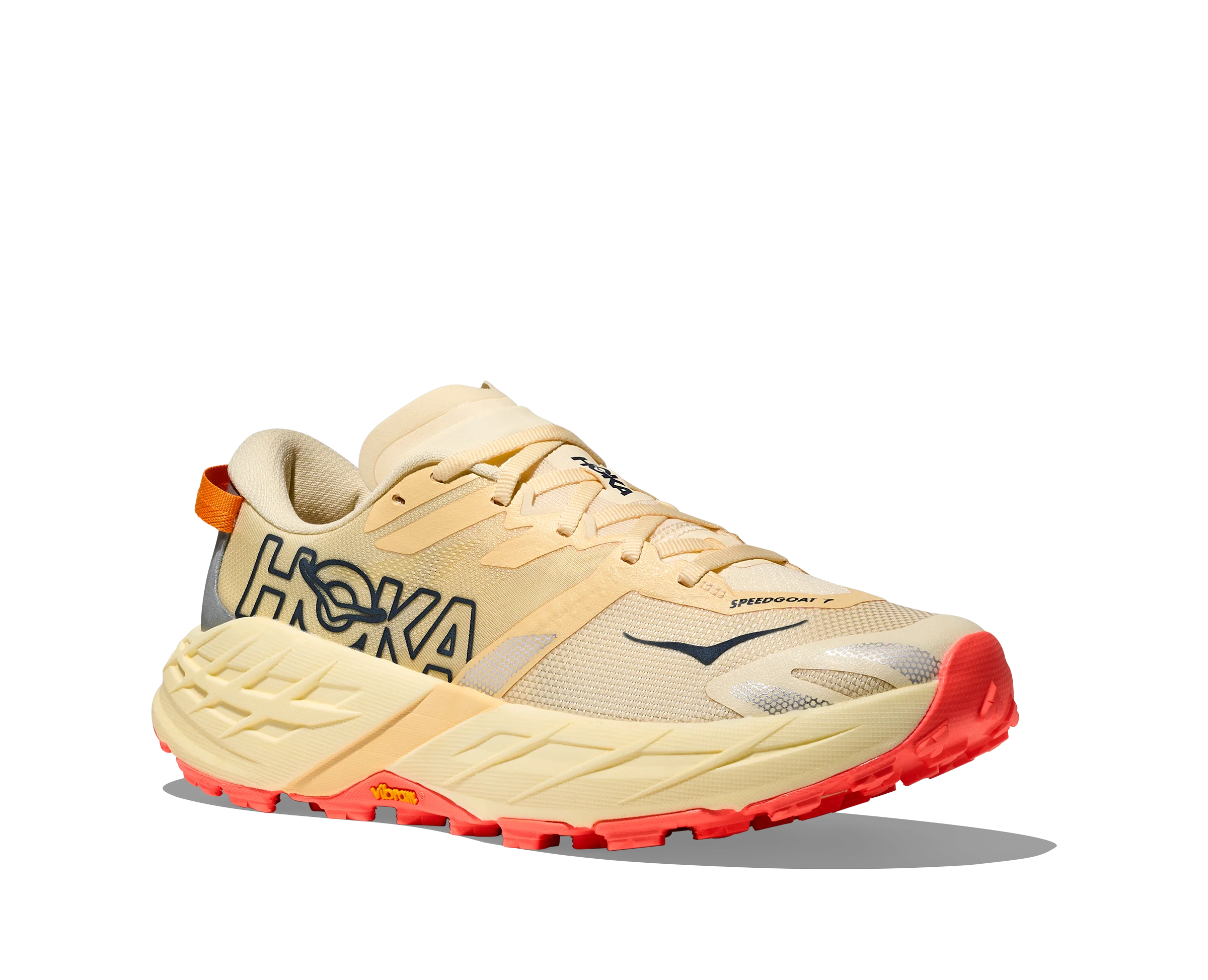 Hoka Womens Speedgoat 7 - Vintage Yellow/Neon Flame - Trail - SS26 - Image 6