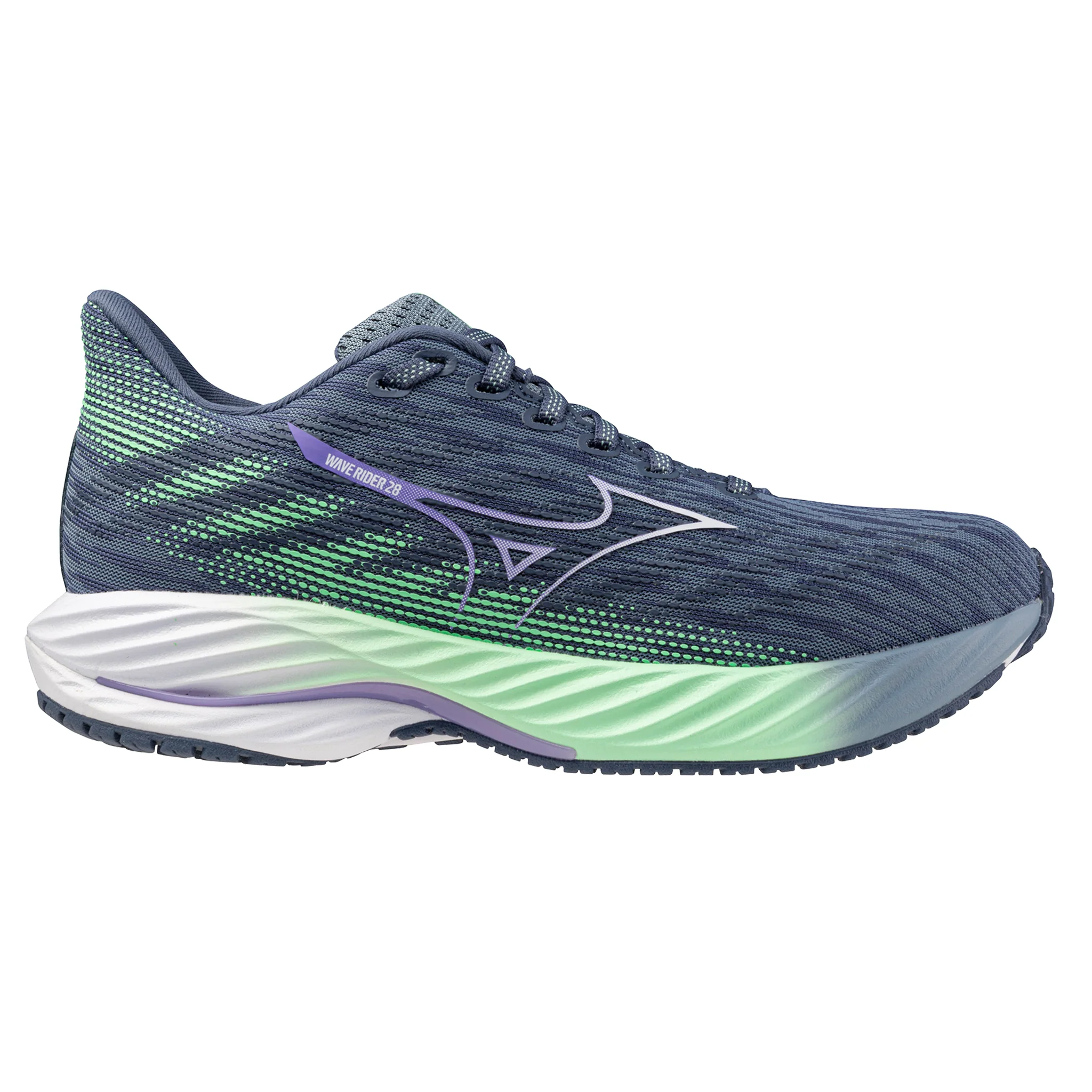 Mizuno Womens Wave Rider 28 - Citadel/White/Neo Mint - Neutral - SS25