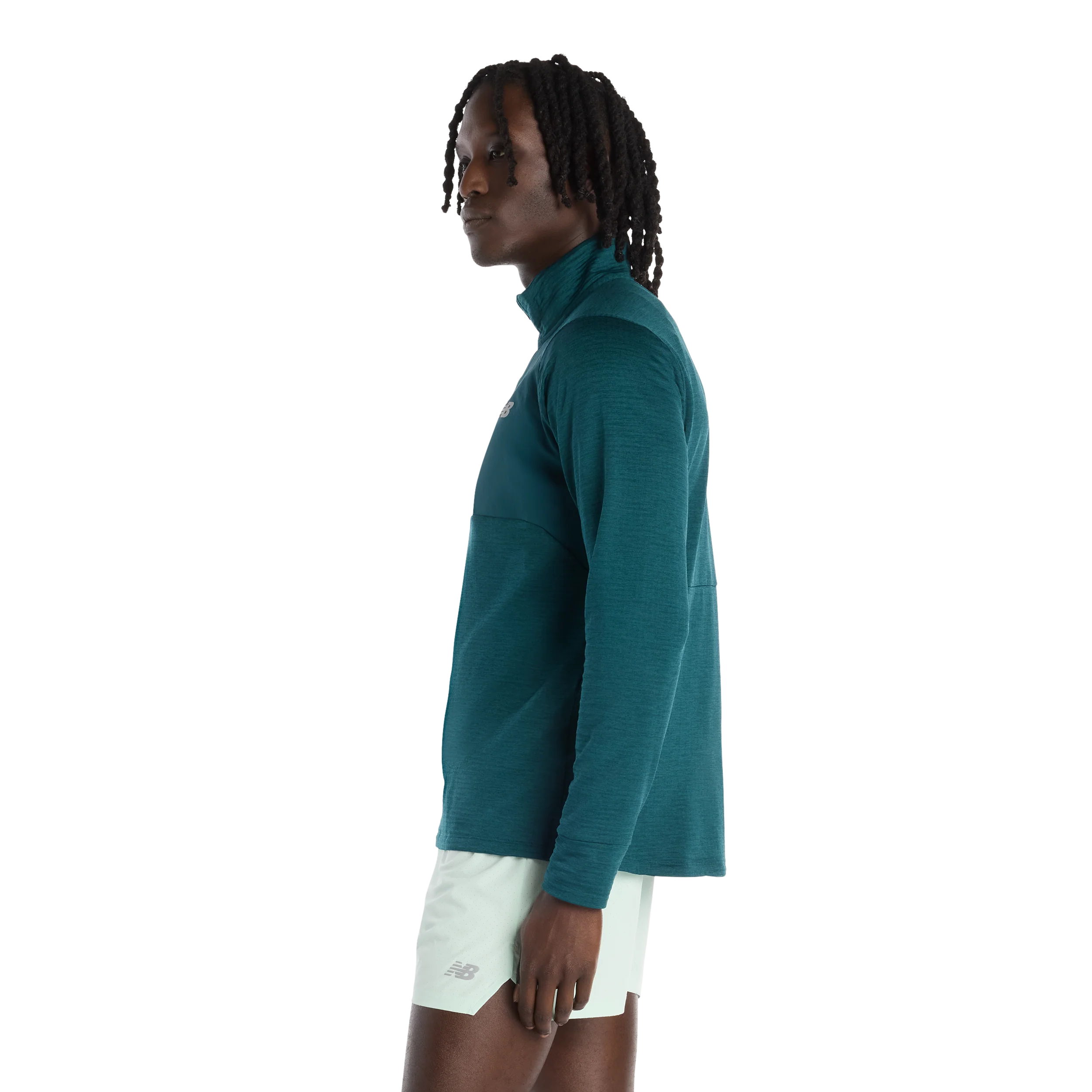 New Balance Mens London Edition RC Essential Heat Grid Half Zip - Medusa Green - SS26 - Image 5