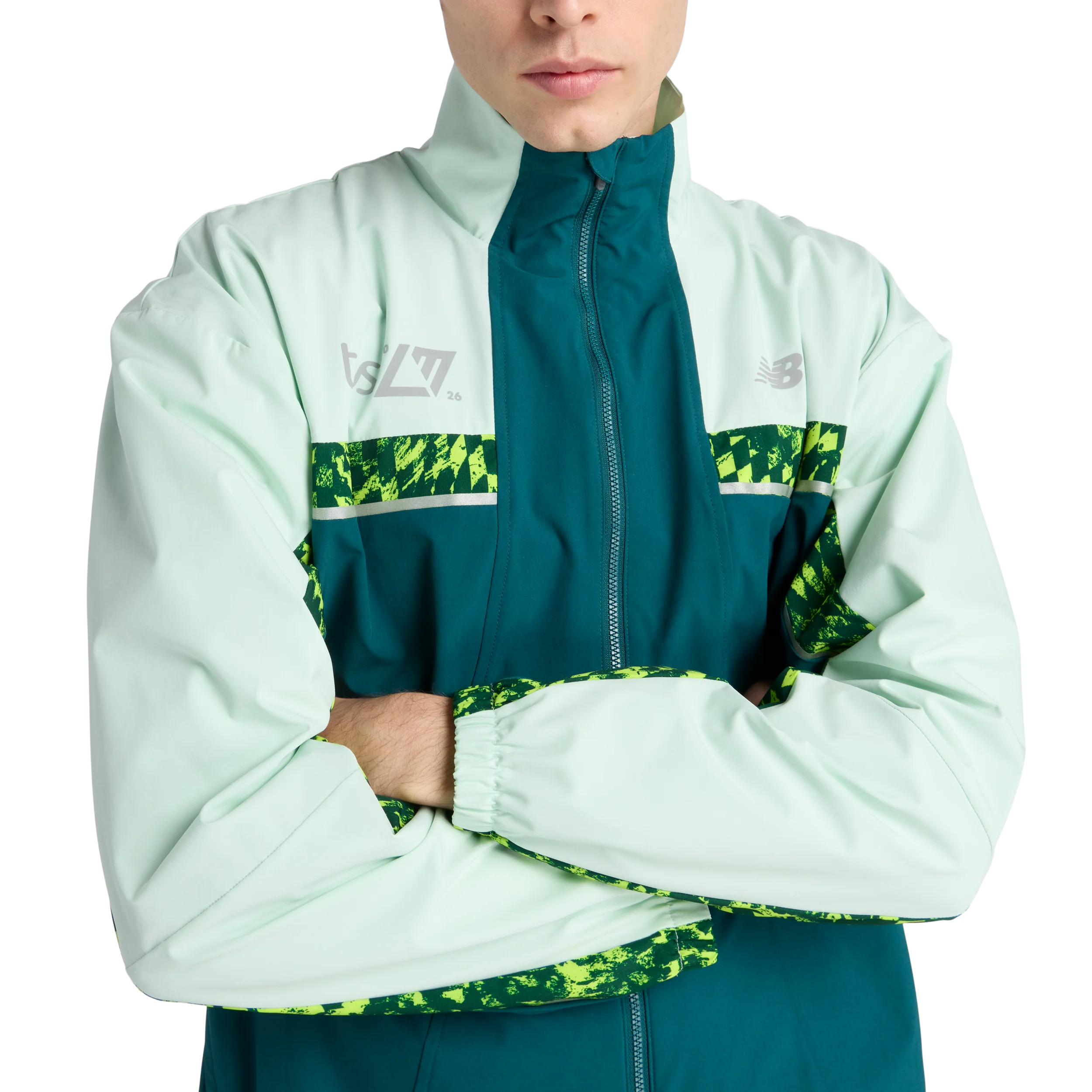 New Balance Mens London Edition Marathon Jacket - Medusa Green - SS26 - Image 3