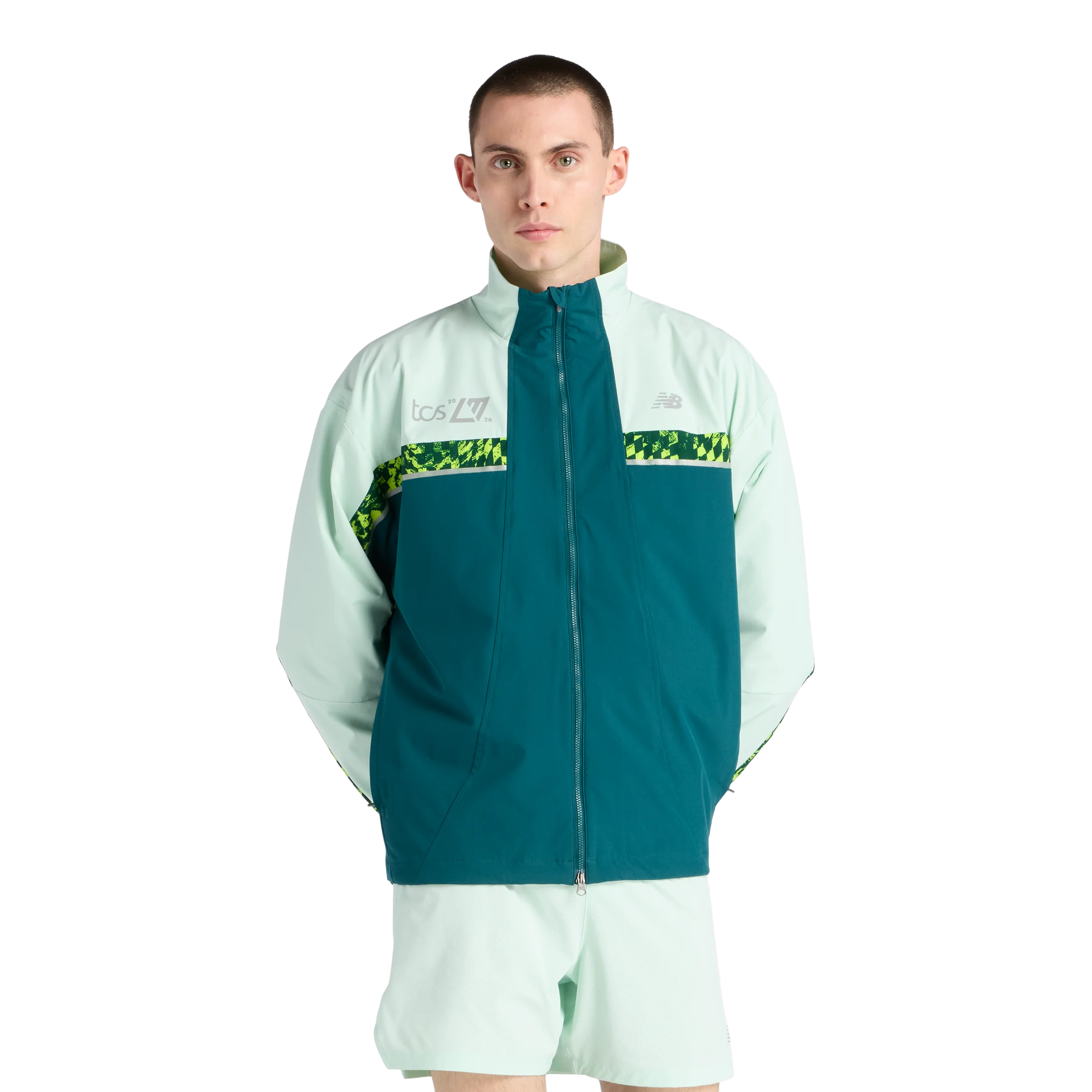 New Balance Mens London Edition Marathon Jacket - Medusa Green - SS26 - Image 5