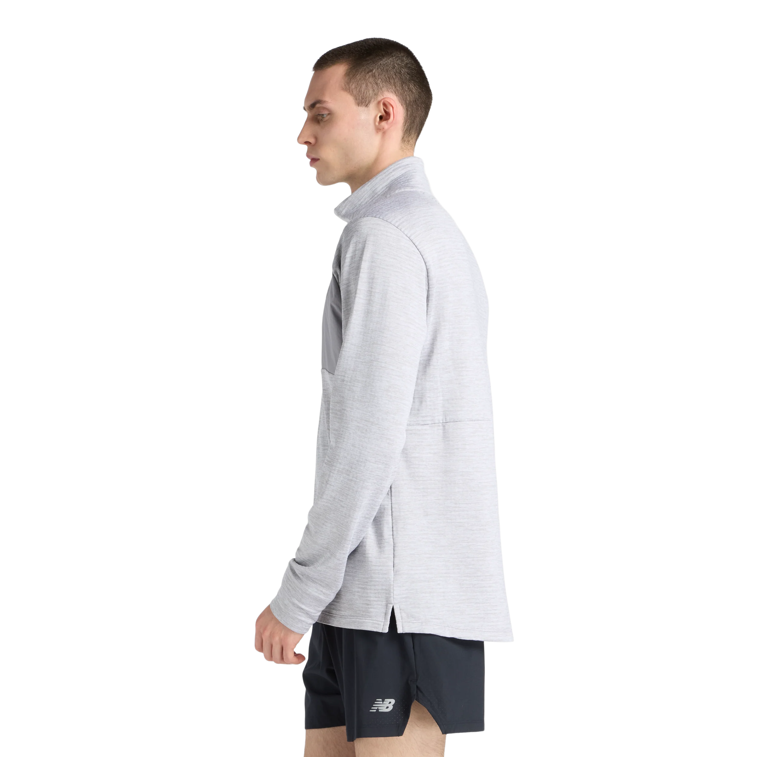 New Balance Mens London Edition RC Essential Heat Grid Half Zip - Athletic Grey - SS26 - Image 5
