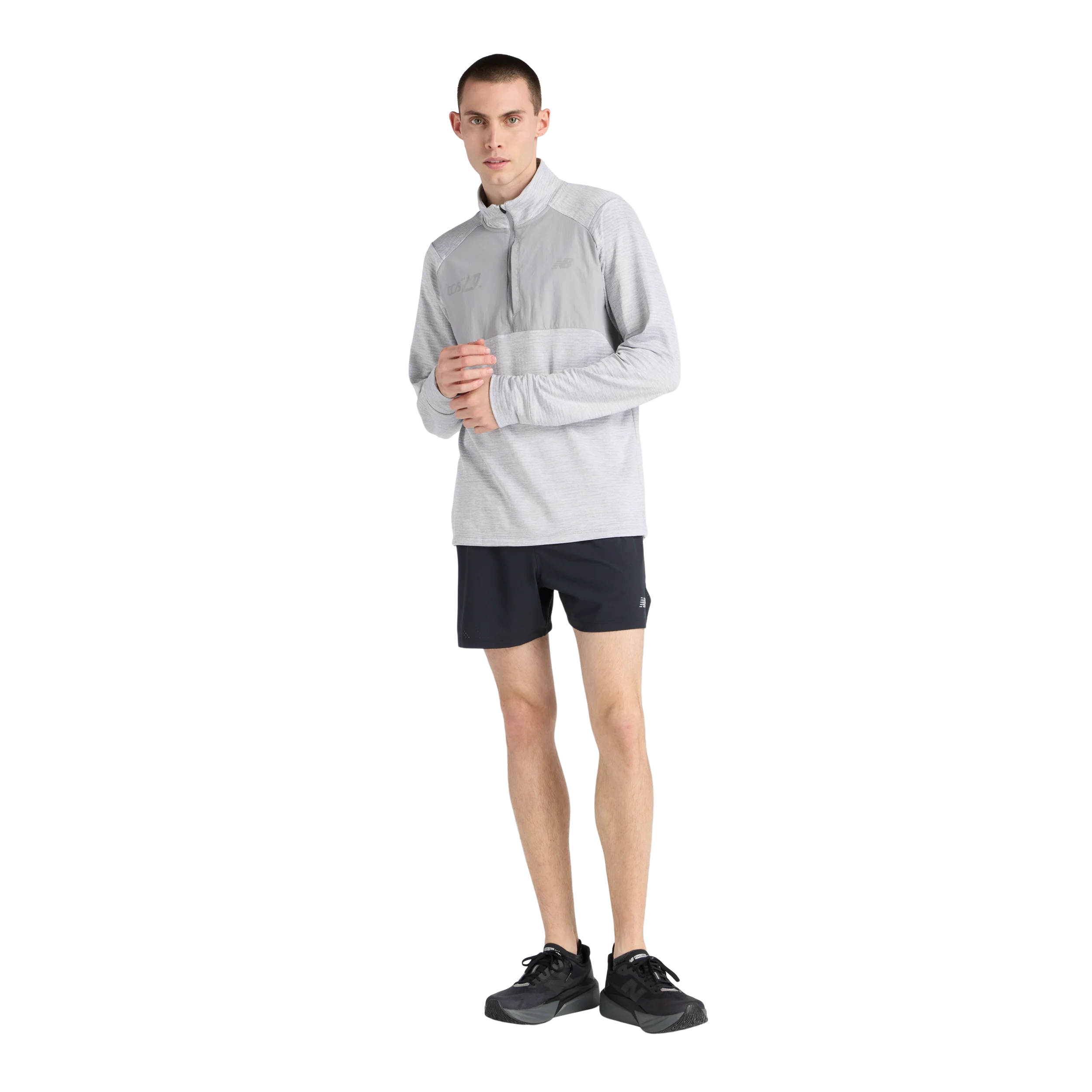 New Balance Mens London Edition RC Essential Heat Grid Half Zip - Athletic Grey - SS26 - Image 6