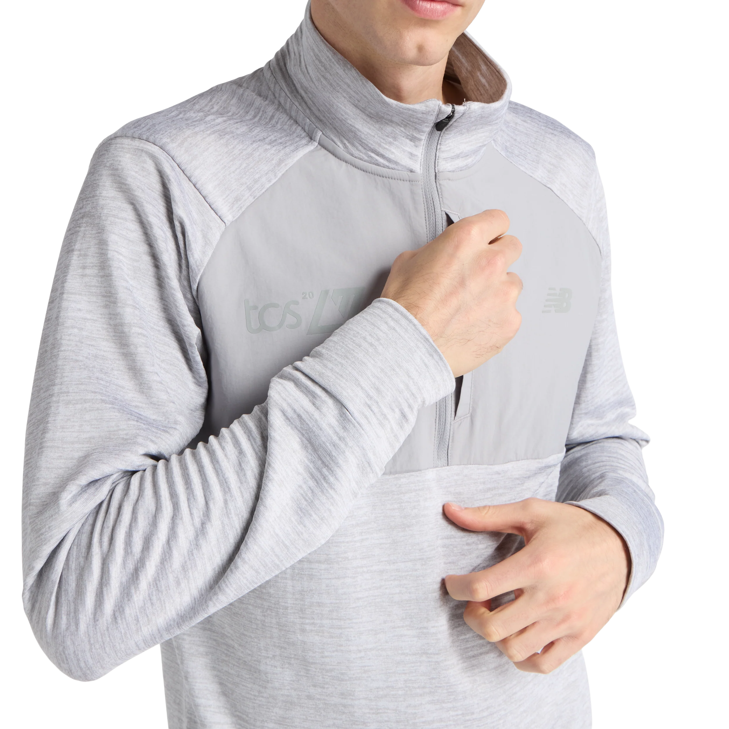 New Balance Mens London Edition RC Essential Heat Grid Half Zip - Athletic Grey - SS26 - Image 8