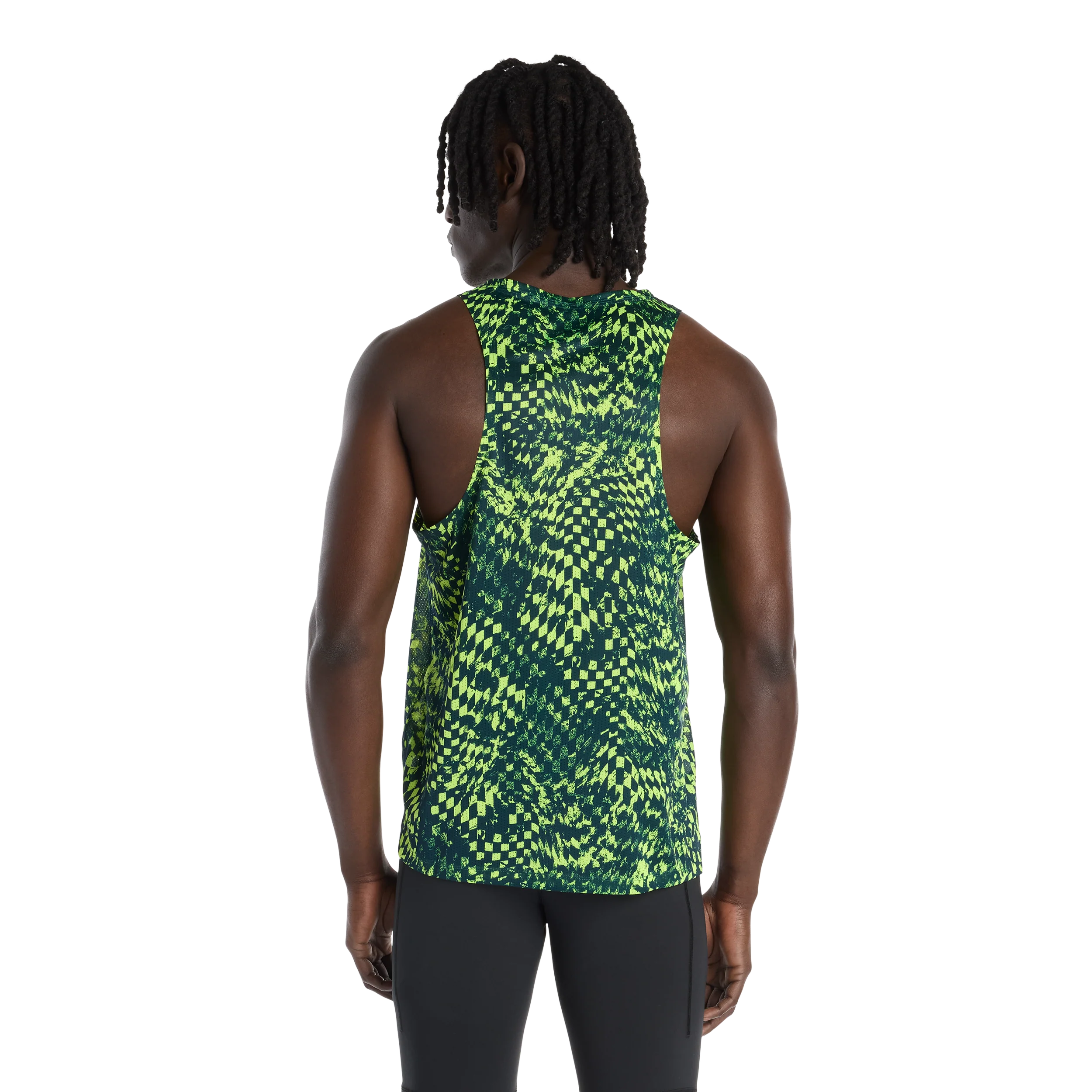 New Balance Mens London Edition RC Essential Printed Singlet - Medusa Green - SS26 - Image 7
