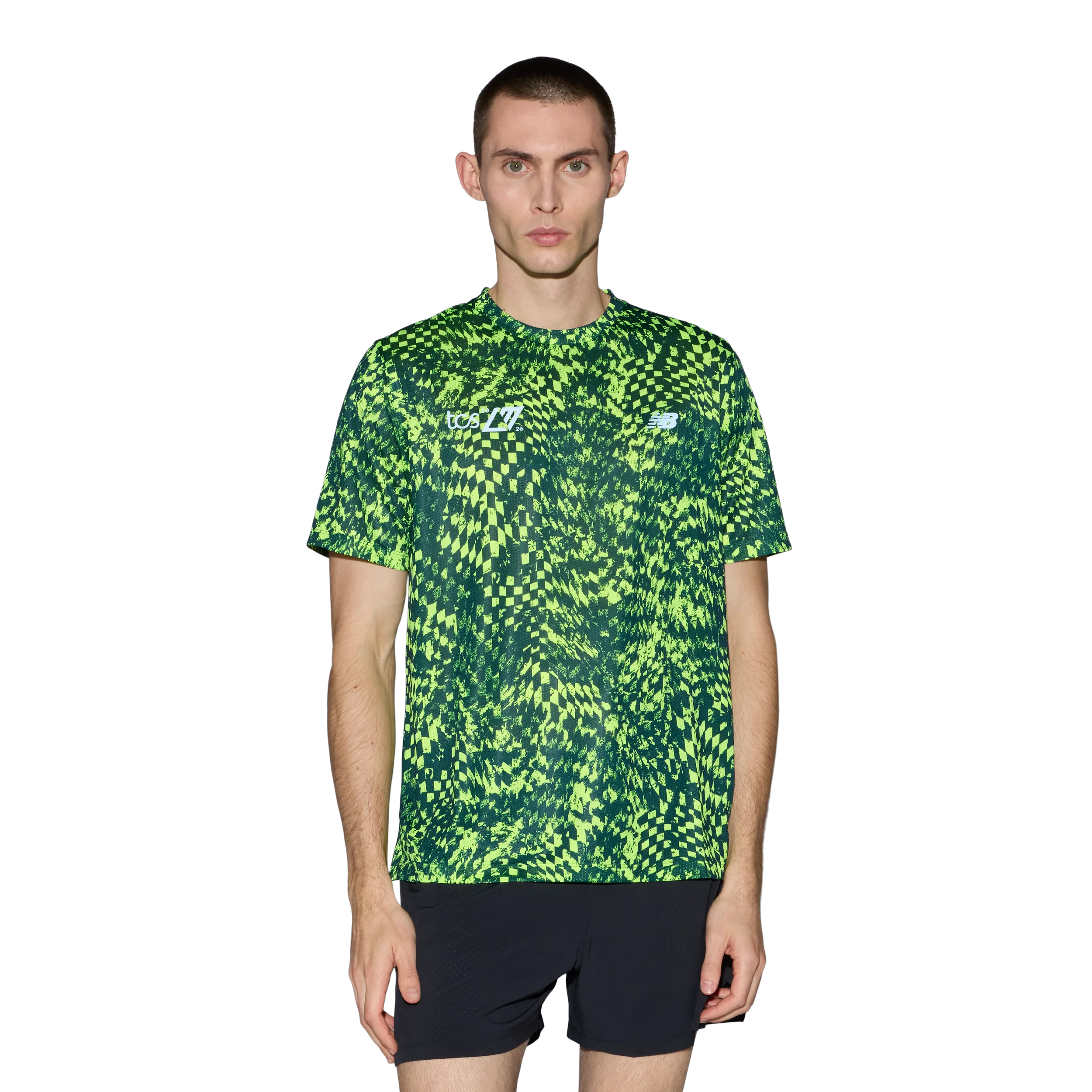 New Balance Mens London Edition RC Essential Printed T-Shirt - Alkaline Green - SS26 - Image 3