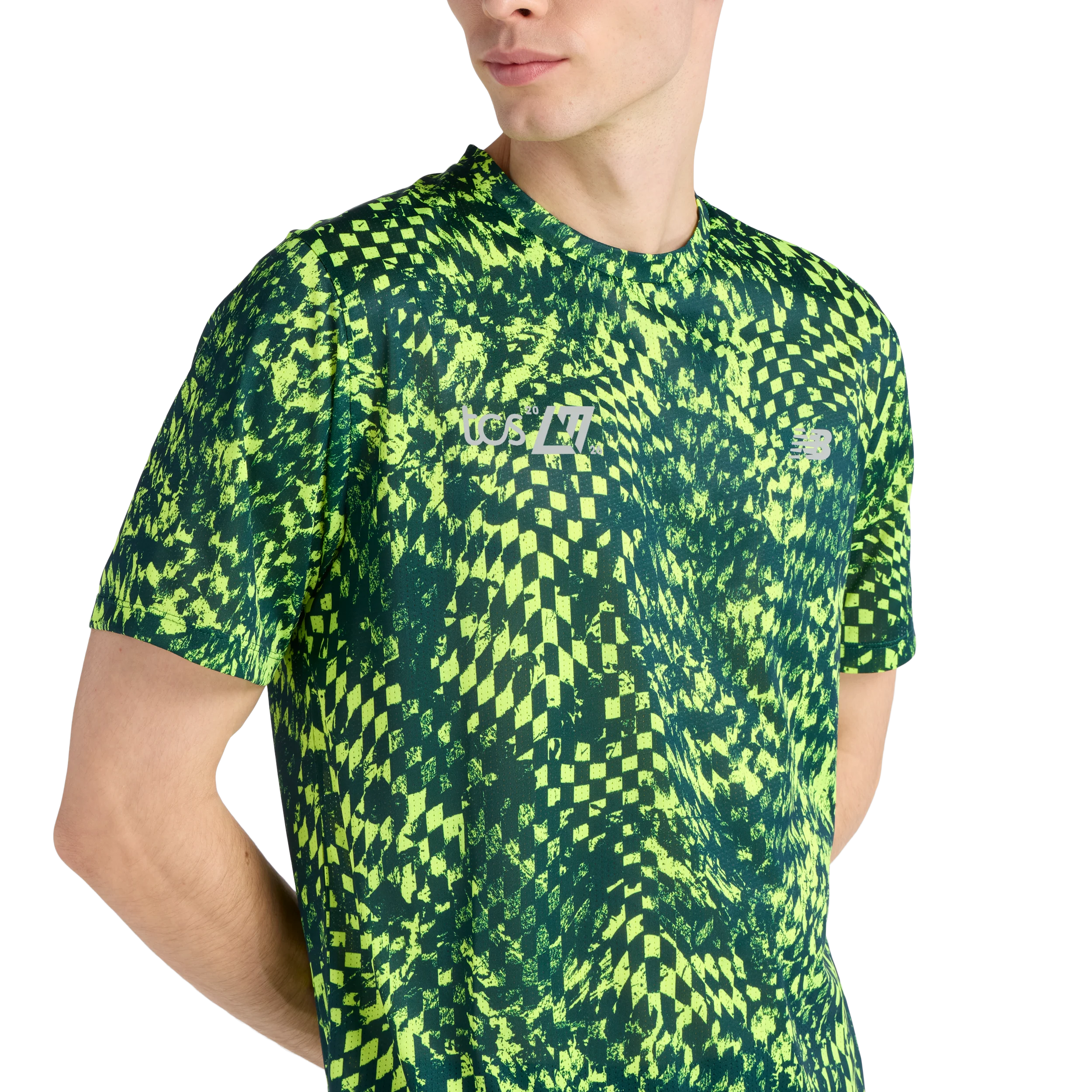 New Balance Mens London Edition RC Essential Printed T-Shirt - Alkaline Green - SS26 - Image 4