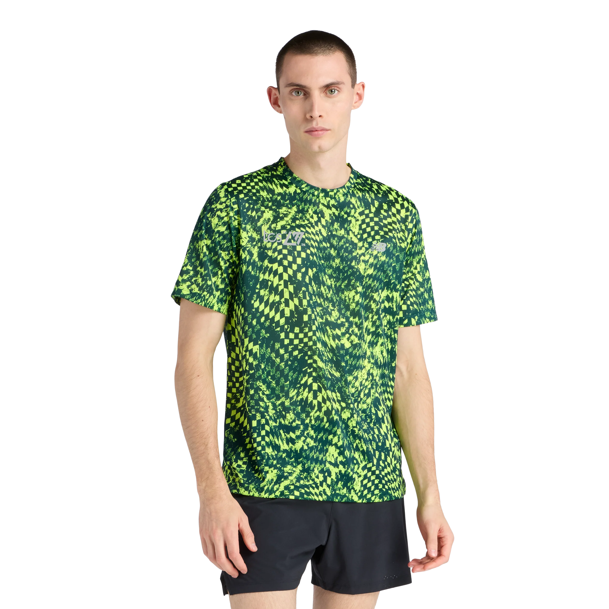 New Balance Mens London Edition RC Essential Printed T-Shirt - Alkaline Green - SS26 - Image 6