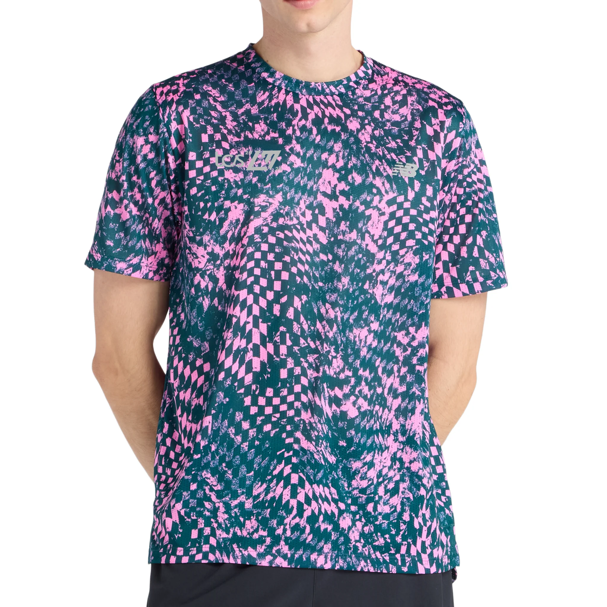 New Balance Mens London Edition RC Essential Printed T-Shirt - Pink Heat - SS26