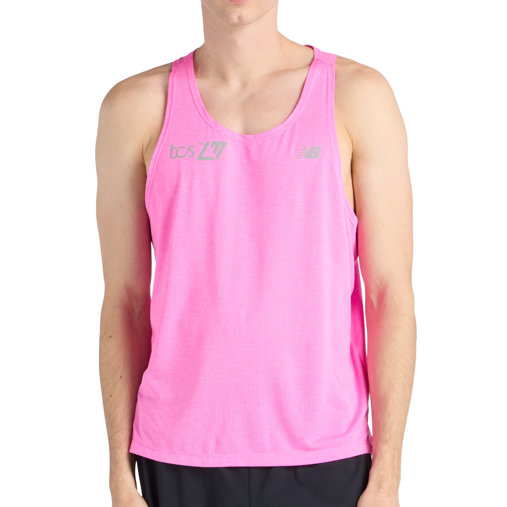 New Balance Mens London Edition RC Essential Singlet - Pink Heat - SS26