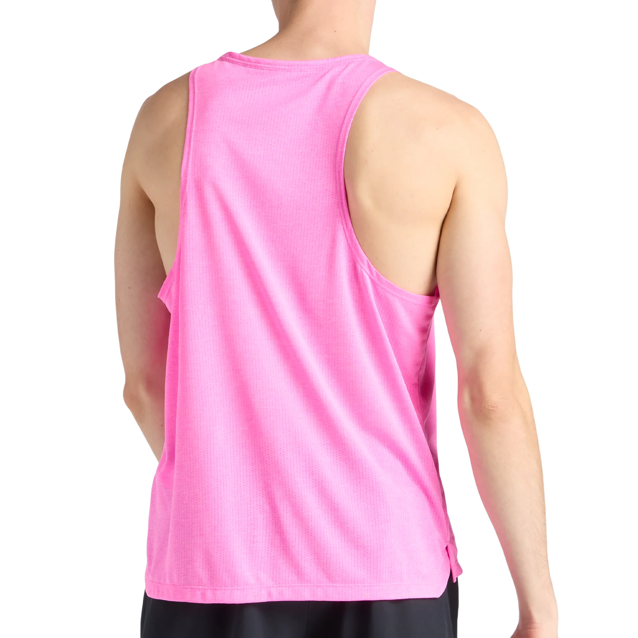 New Balance Mens London Edition RC Essential Singlet - Pink Heat - SS26 - Image 2