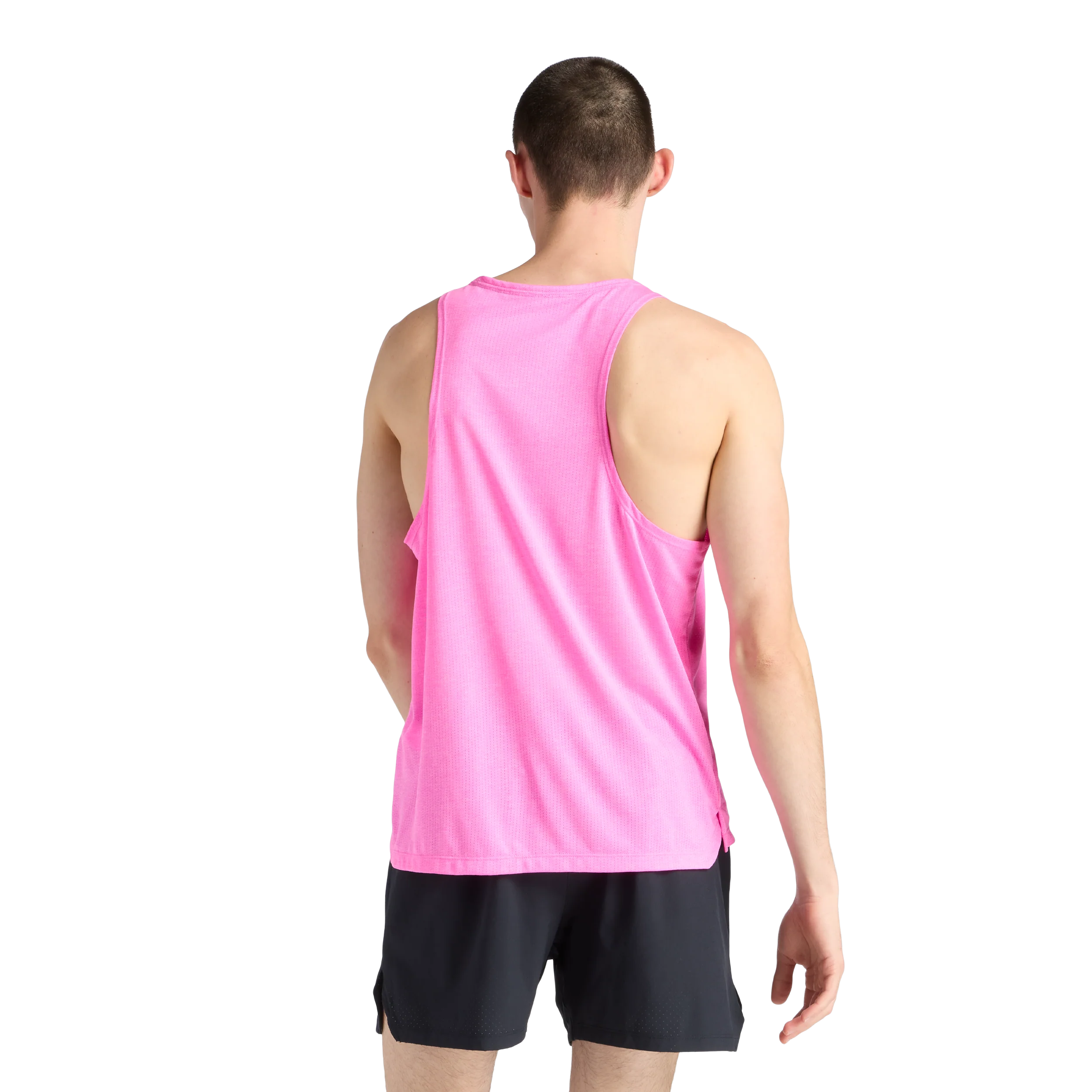 New Balance Mens London Edition RC Essential Singlet - Pink Heat - SS26 - Image 4