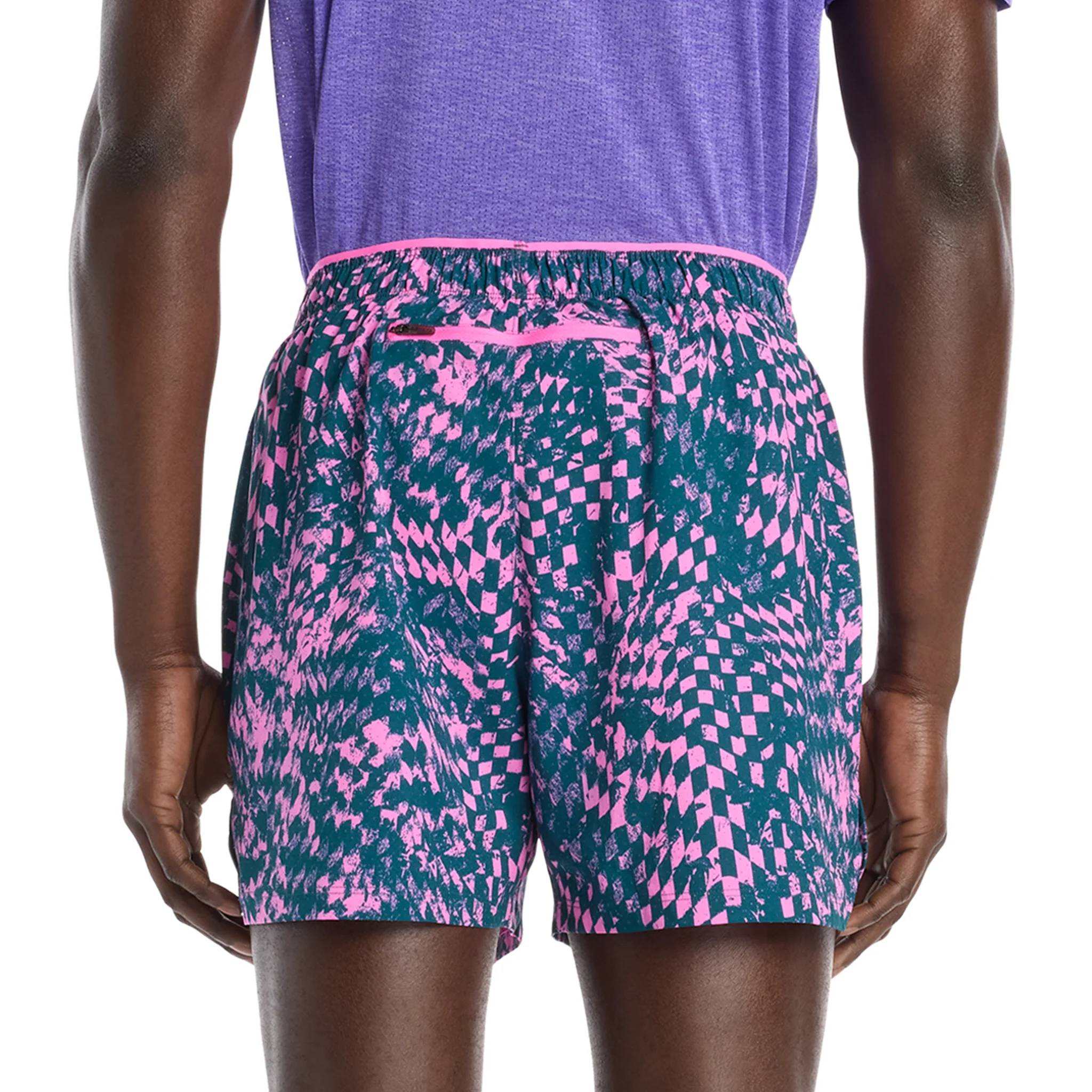 New Balance Mens London Edition RC Printed Short 5" - Pink Heat - SS26 - Image 2