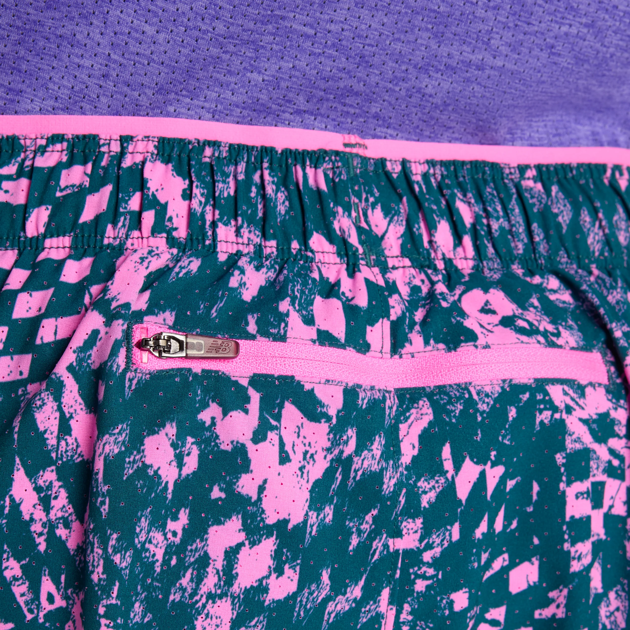 New Balance Mens London Edition RC Printed Short 5" - Pink Heat - SS26 - Image 6
