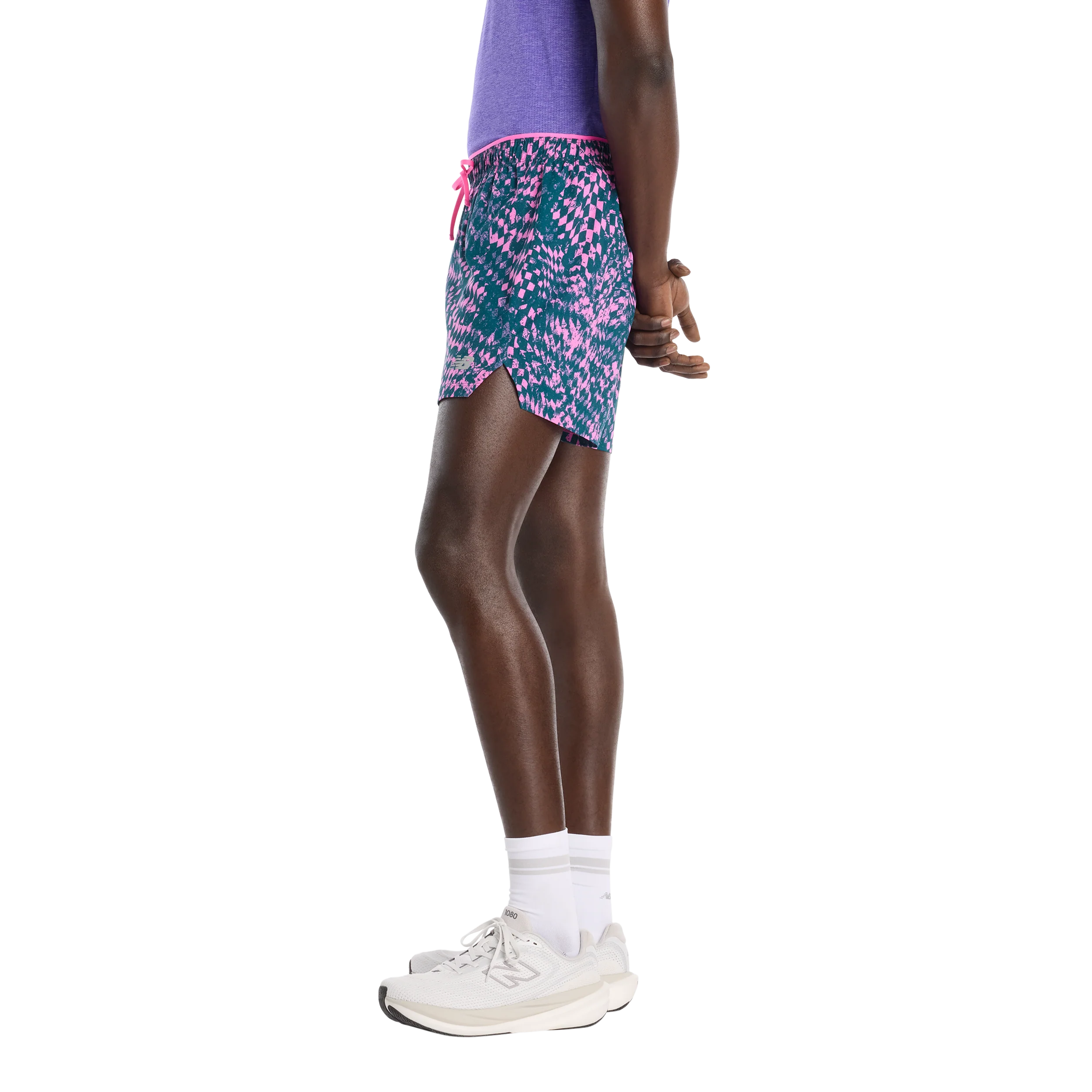 New Balance Mens London Edition RC Printed Short 5" - Pink Heat - SS26 - Image 9