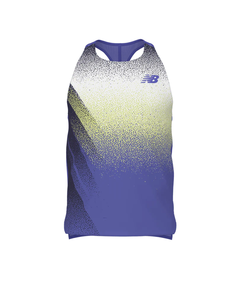 New Balance Mens Race Day Ultra Light Printed Singlet - Electric Purple - SS26
