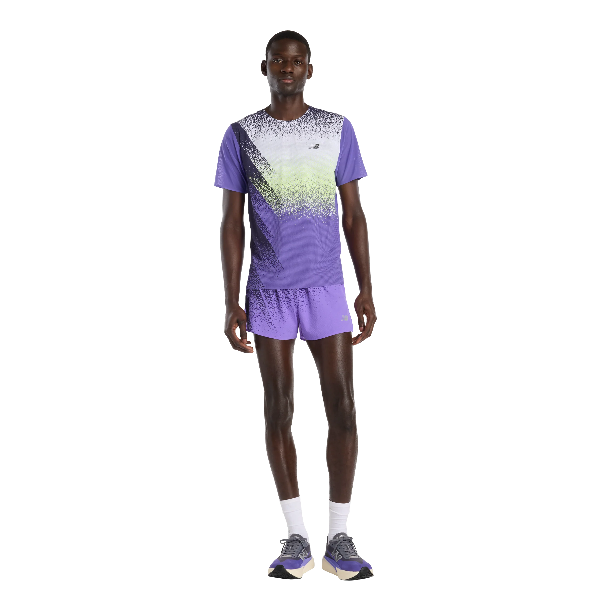 New Balance Mens Race Day Ultra Light Printed T-Shirt - Electric Purple - SS26 - Image 6