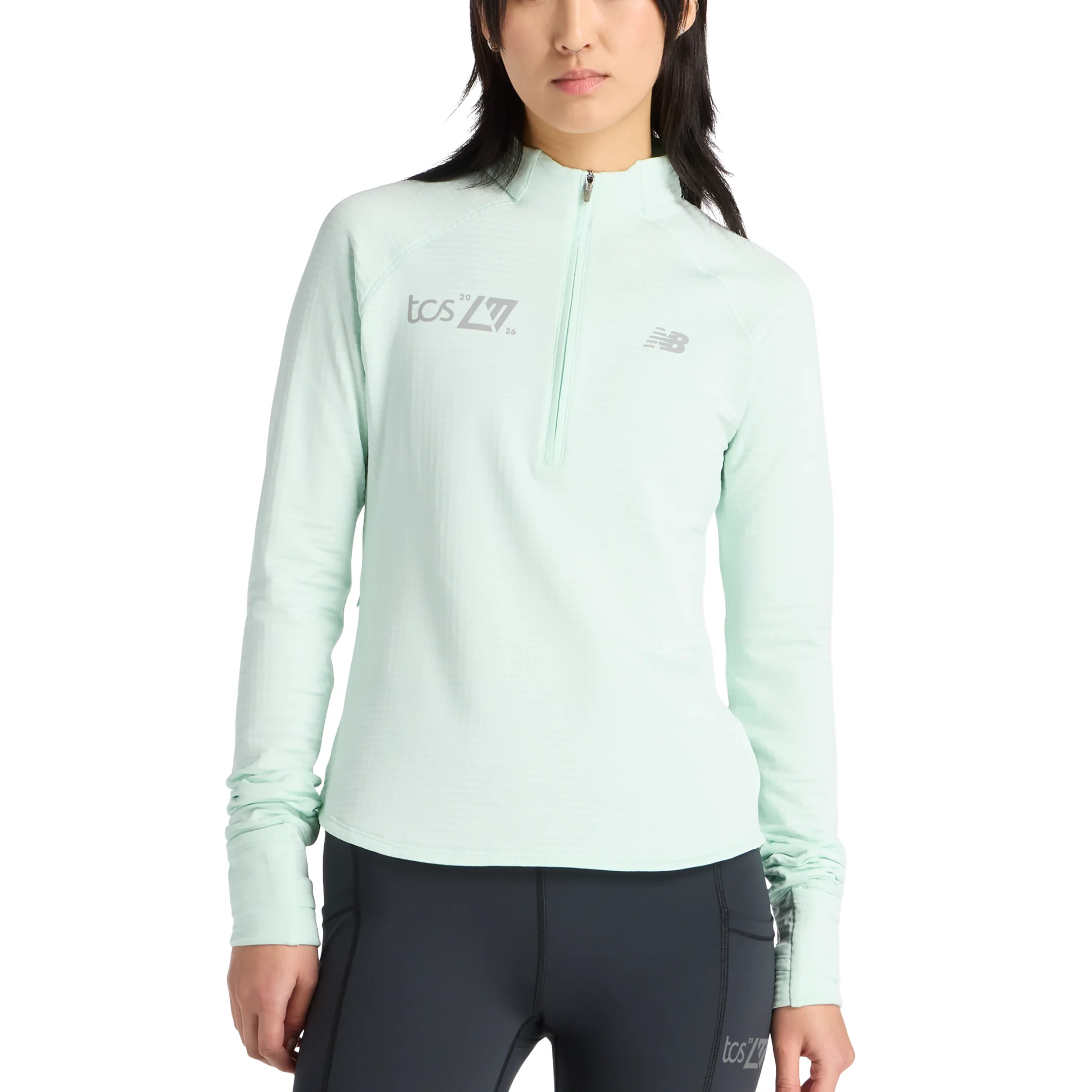 New Balance Womens London Edition RC Essential Heat Grid Half Zip - Cosmic Jade - SS26