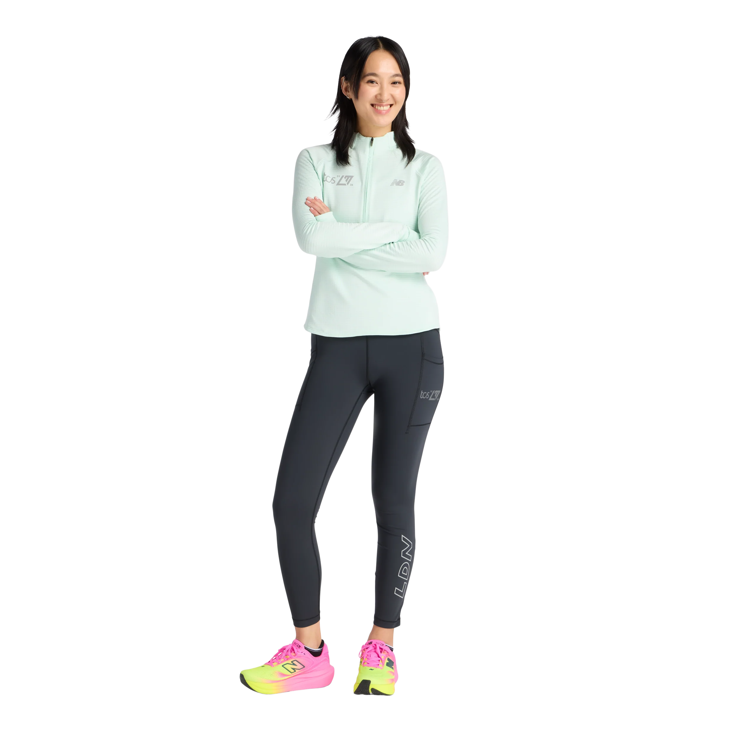 New Balance Womens London Edition RC Essential Heat Grid Half Zip - Cosmic Jade - SS26 - Image 5