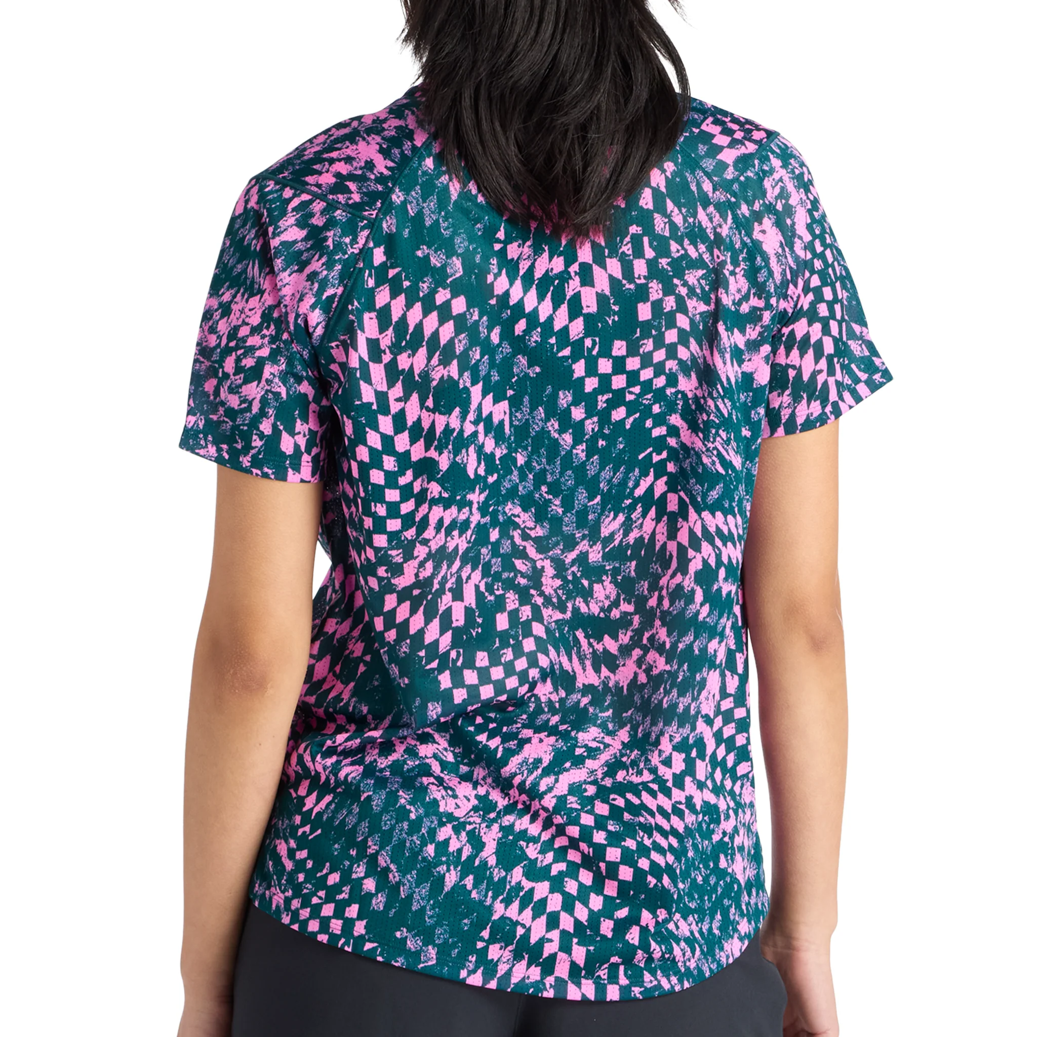 New Balance Womens London Edition RC Essential Printed T-Shirt - Pink Heat - SS26 - Image 2