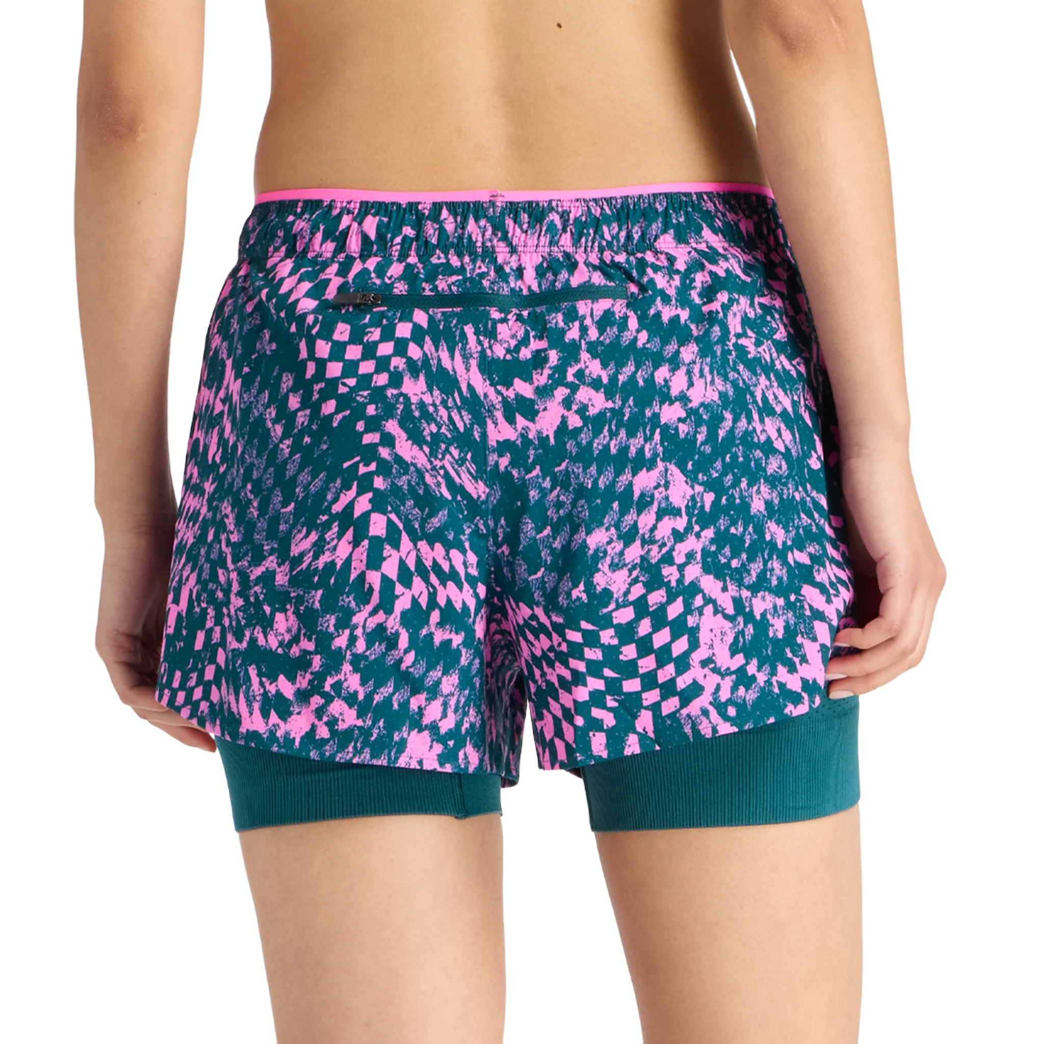 New Balance Womens London Edition RC Printed 2-in-1 3" Short - Pink Heat - SS26 - Image 2
