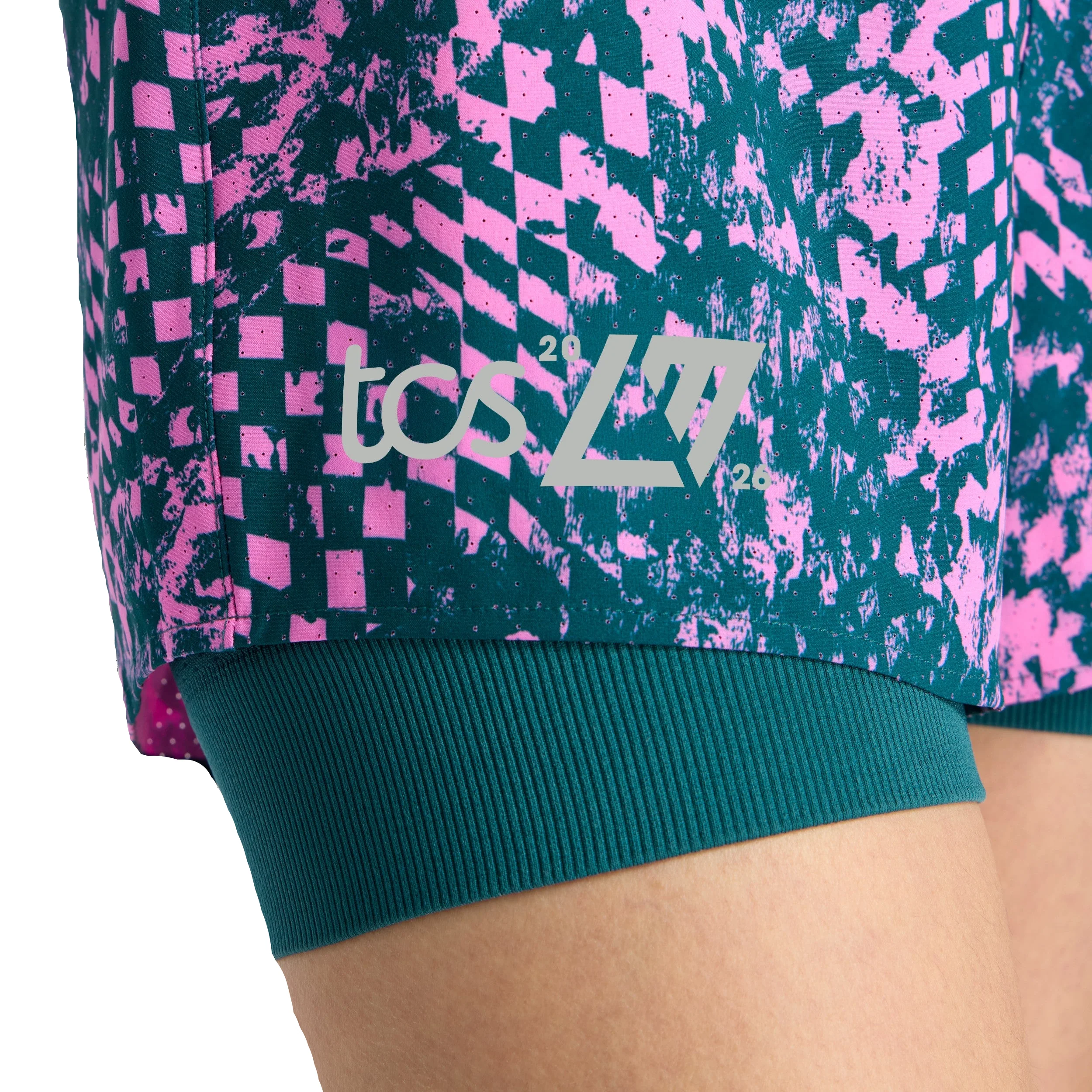 New Balance Womens London Edition RC Printed 2-in-1 3" Short - Pink Heat - SS26 - Image 6