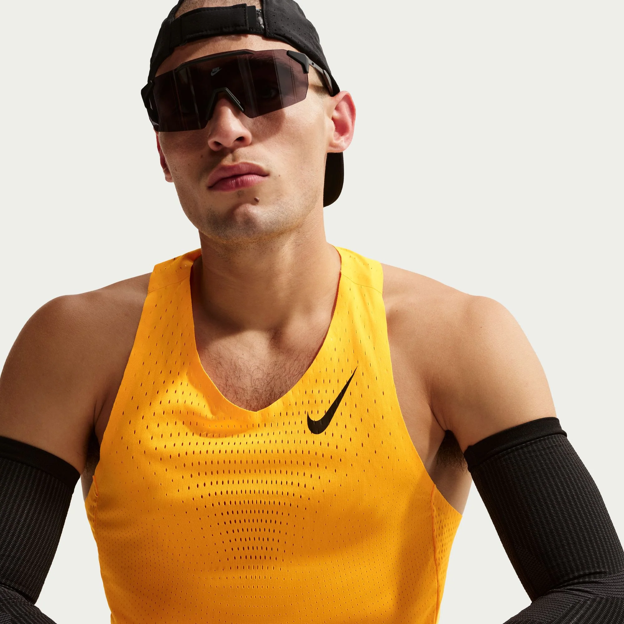Nike Mens AeroSwift Dri-FIT ADV Running Singlet - Laser Orange/Black - Image 4