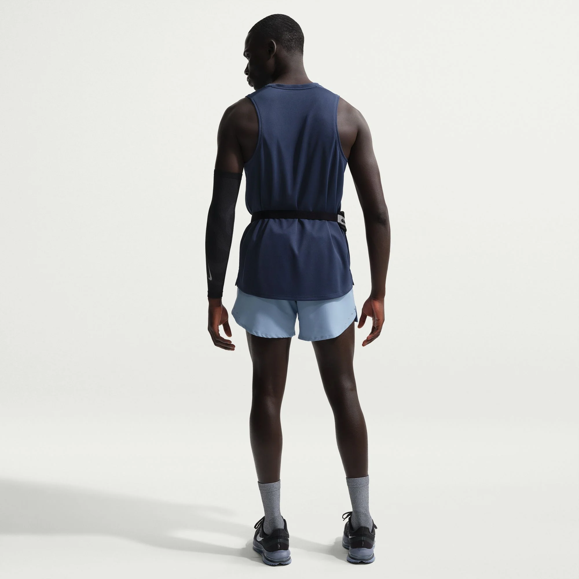 Nike Mens Dri-FIT 5" Brief-Lined Stride Short - Work Blue/Reflective Silver - Image 5