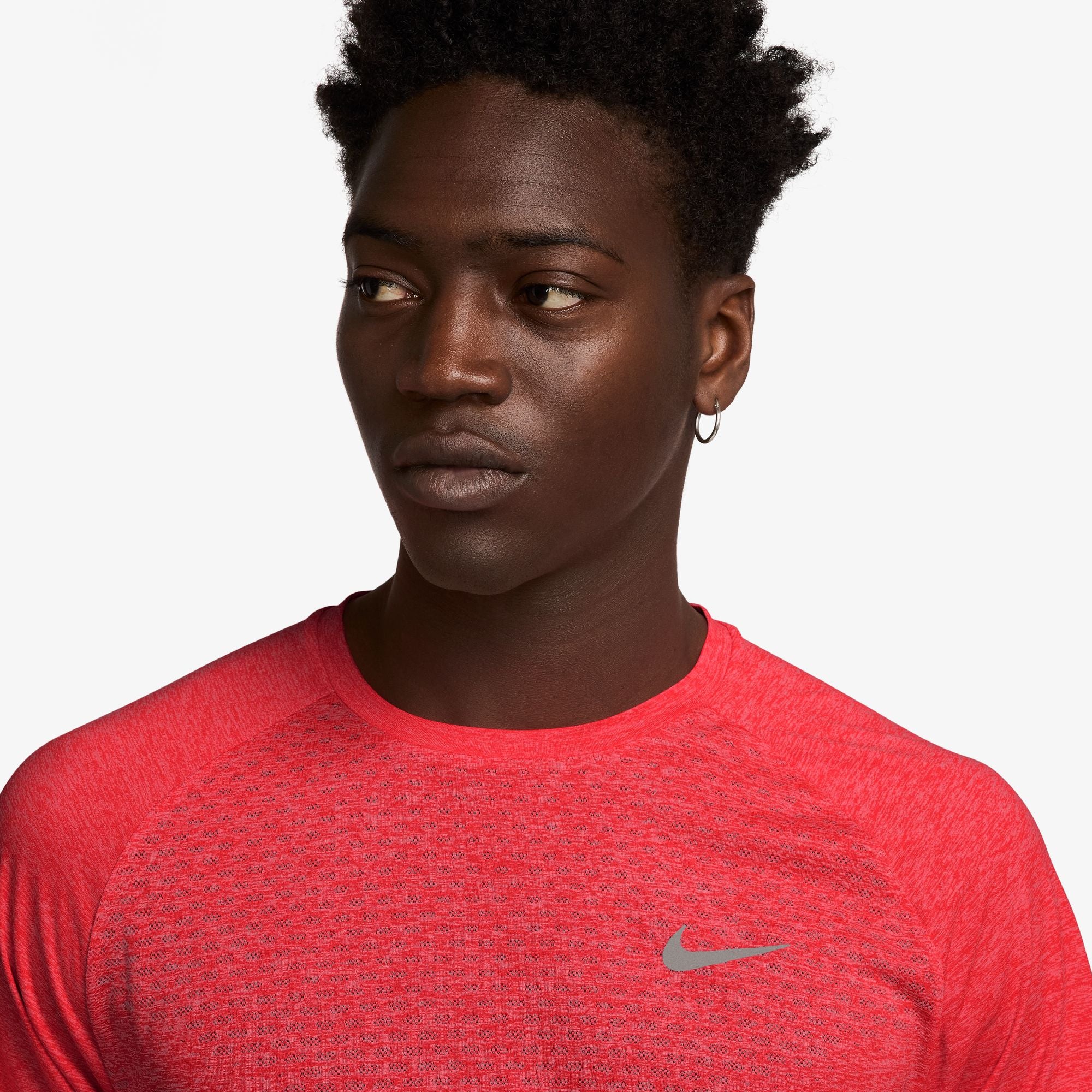 Nike Mens Dri-FIT ADV S/S Stride Tee - Light Crimson/Reflective Silver - Image 3