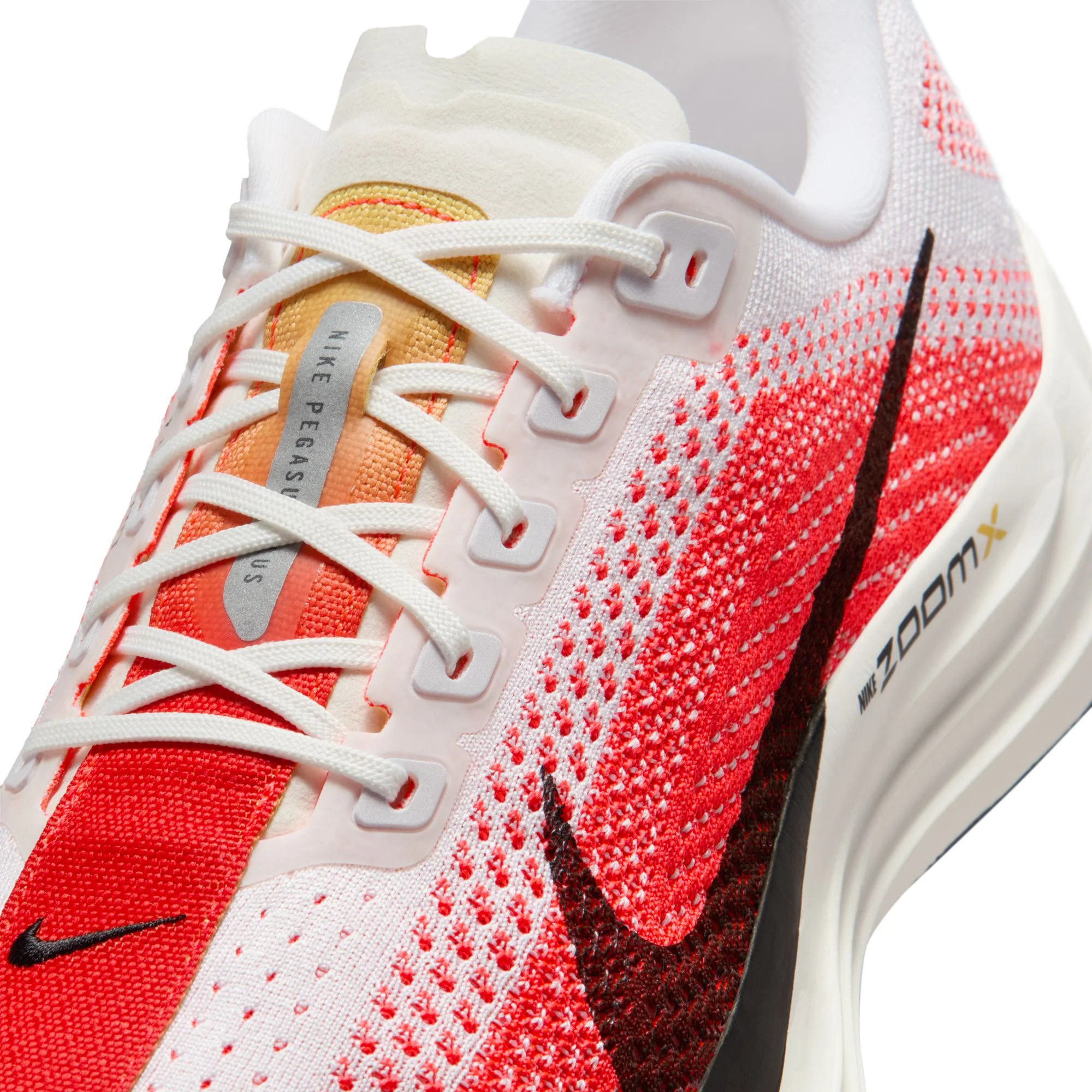 Nike Mens Pegasus Plus - White/Black/Bright Crimson/Topaz Gold - Neutral - SP26 - Image 10