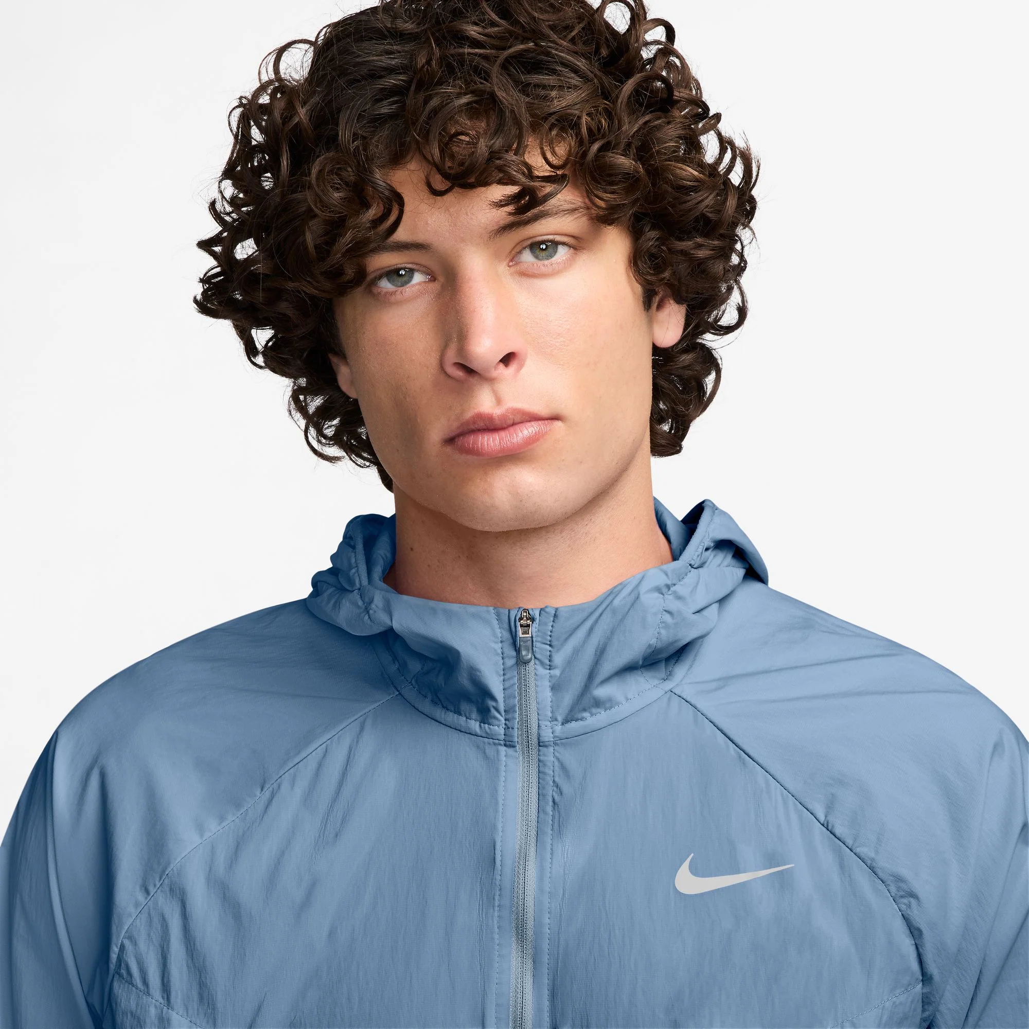 Nike Mens Repel UV Stride Jacket - Work Blue/Light Armory Blue/Reflective Silver - Image 3