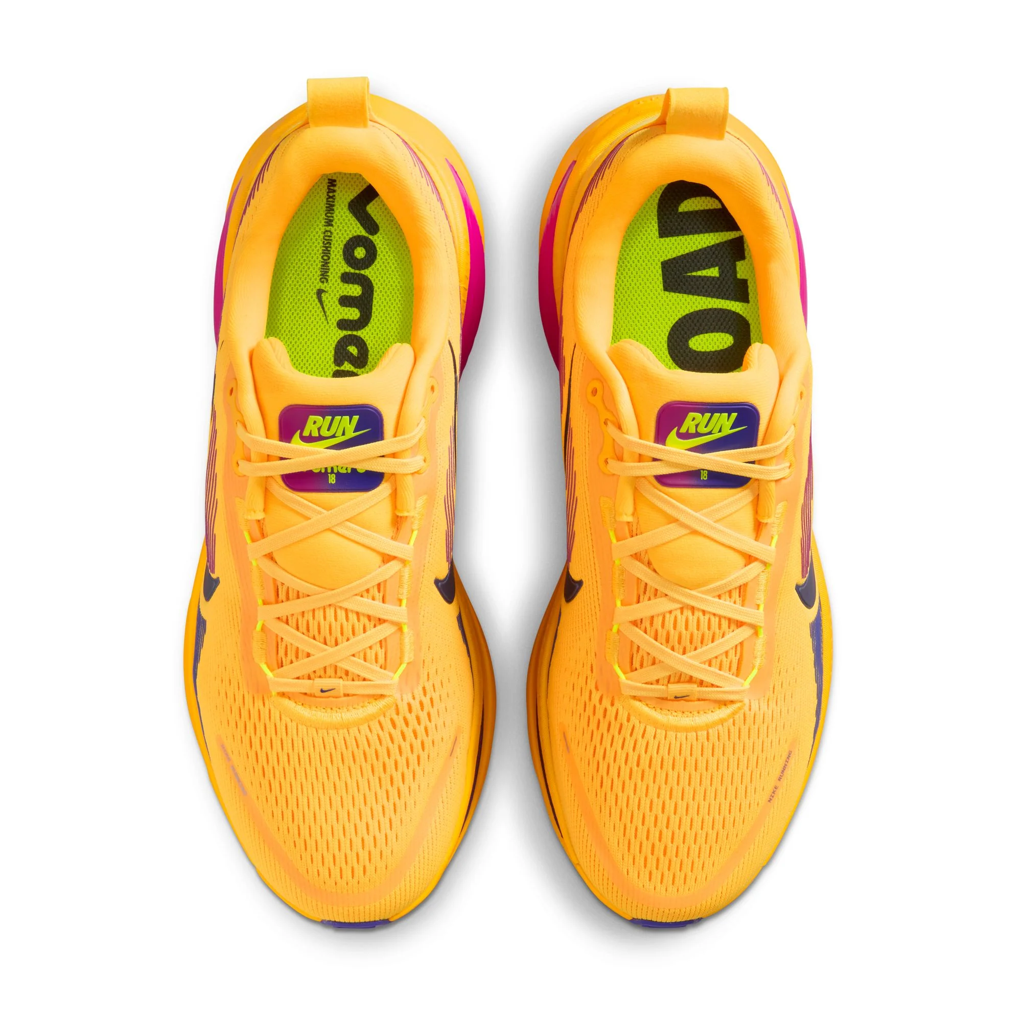 Nike Mens Vomero 18 - Citron Pulse/Blue Void/Laser Orange - Neutral - SP26 - Image 6