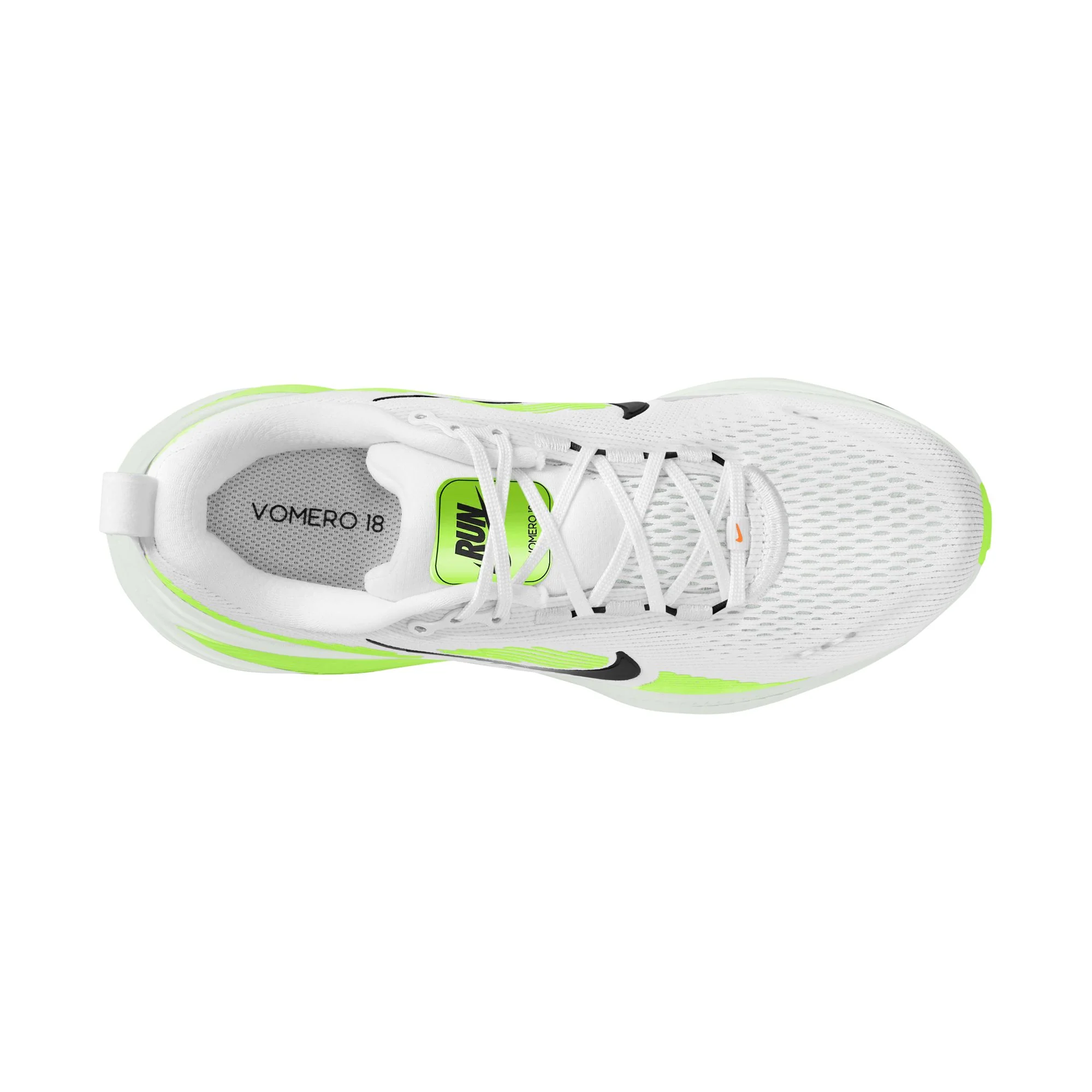 Nike Mens Vomero 18 - White/Black/Volt/Barely Volt - Neutral - SP26 - Image 4