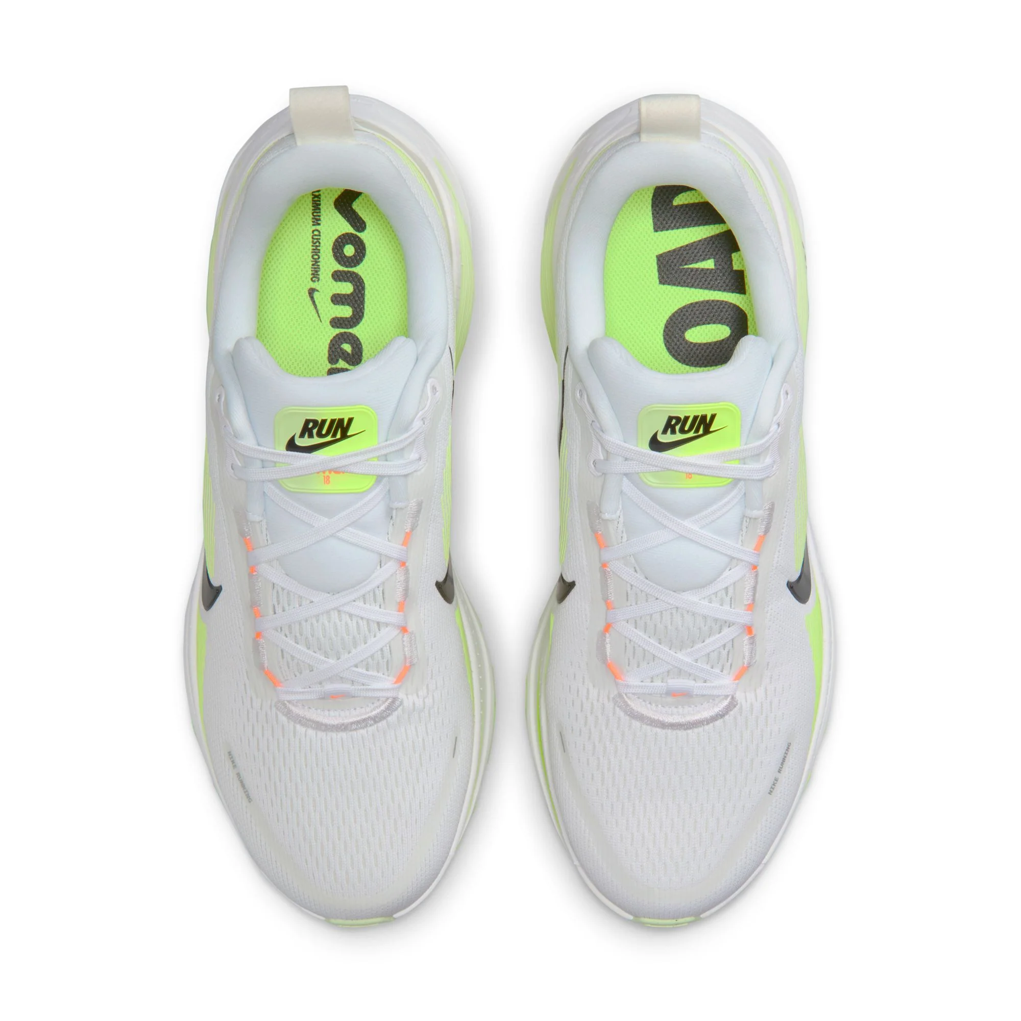 Nike Mens Vomero 18 - White/Black/Volt/Barely Volt - Neutral - SP26 - Image 6