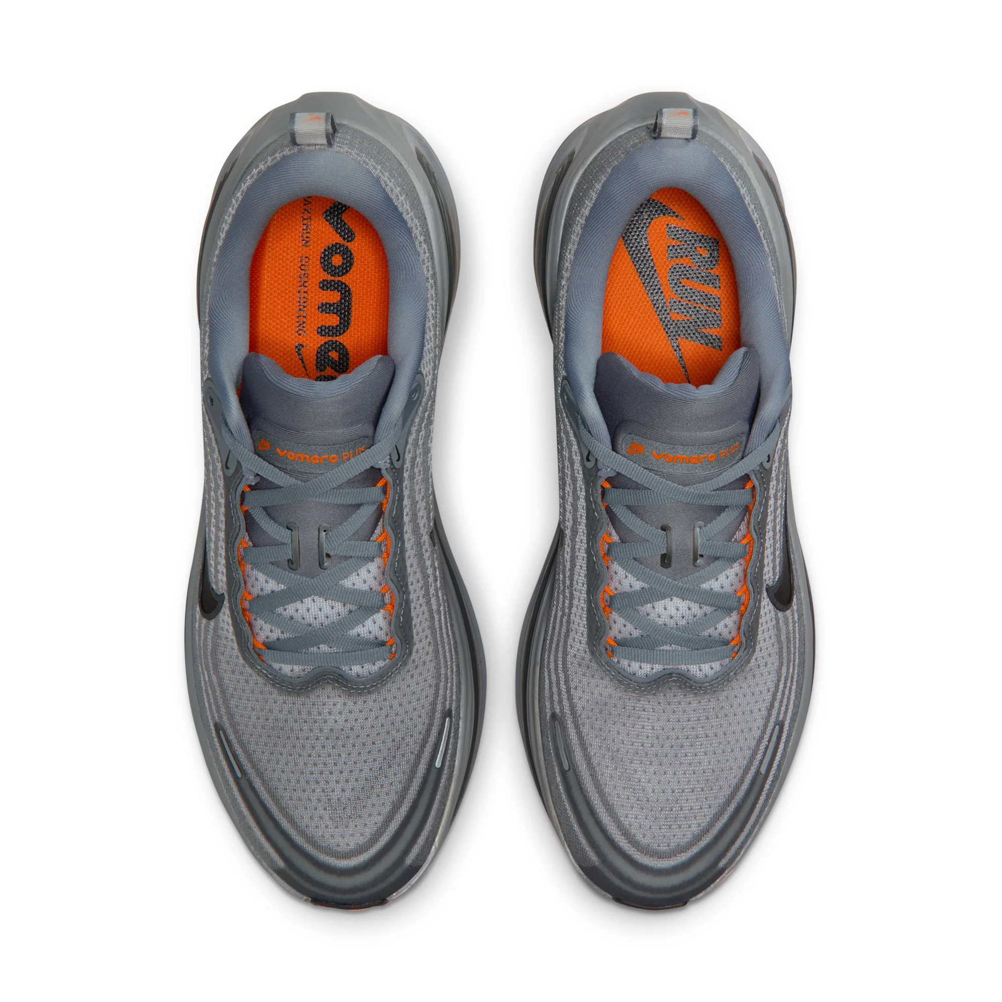 Nike Mens Vomero Plus - Cool Grey/Black/Safety Orange - Neutral - SP26 - Image 4