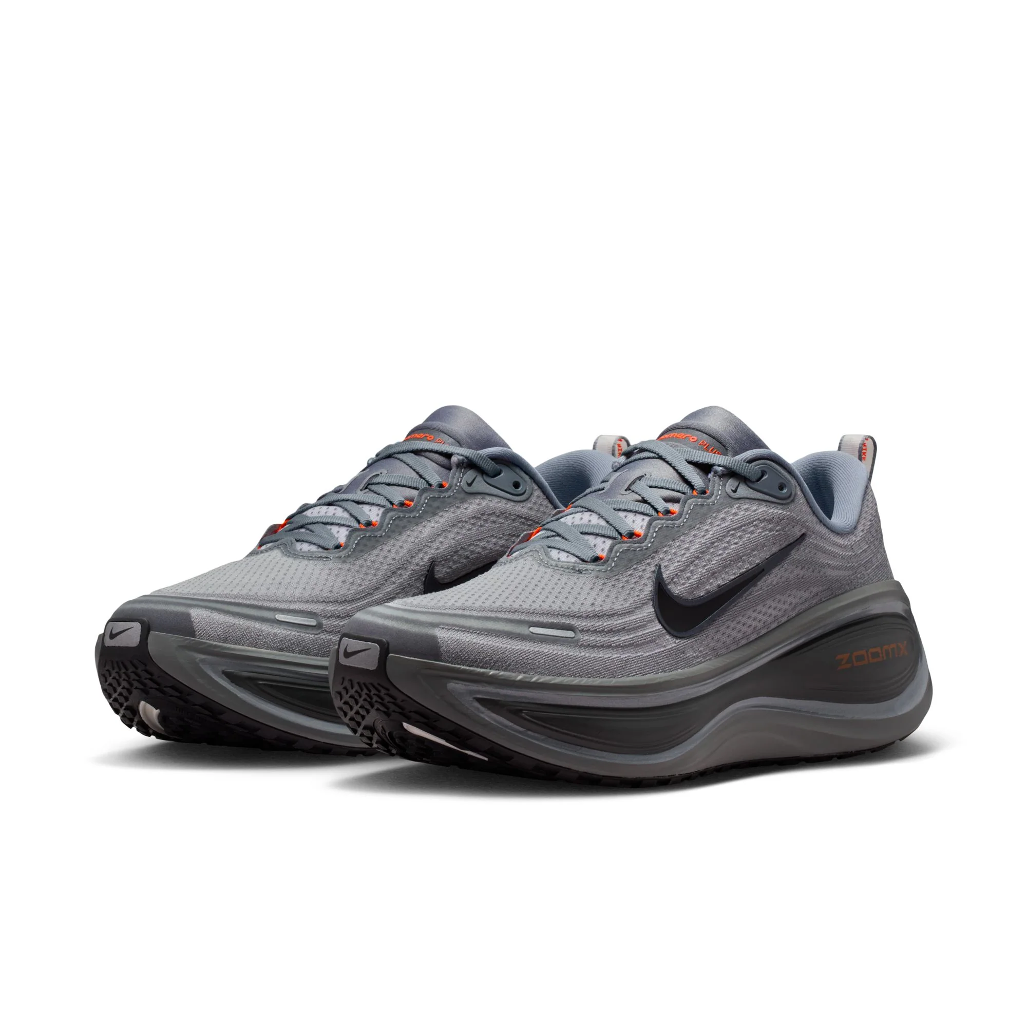 Nike Mens Vomero Plus - Cool Grey/Black/Safety Orange - Neutral - SP26 - Image 6